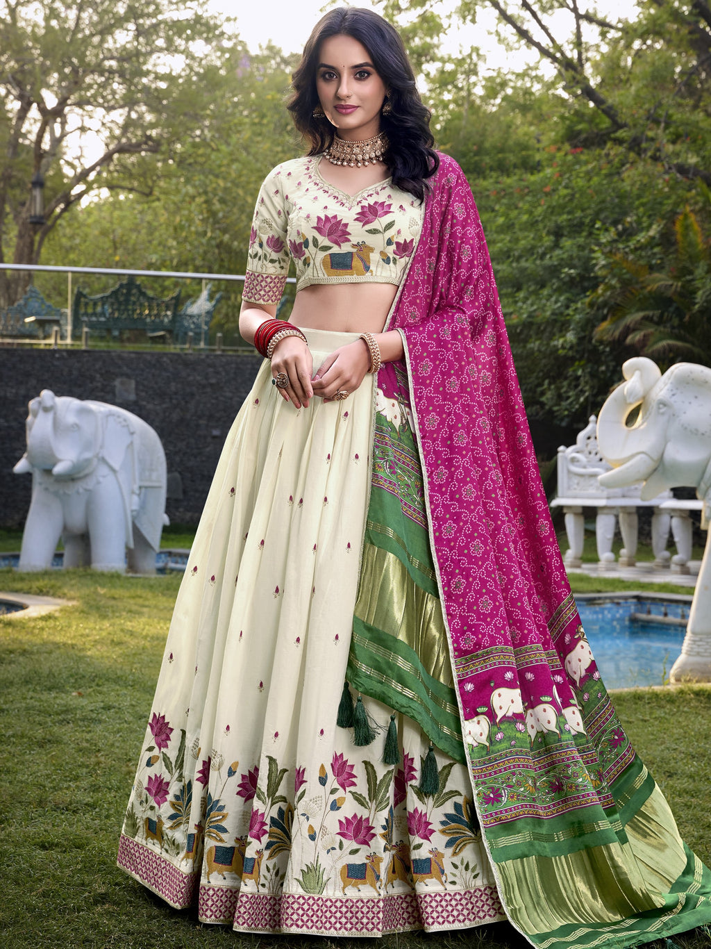 Khadi Cotton Lehenga For Women