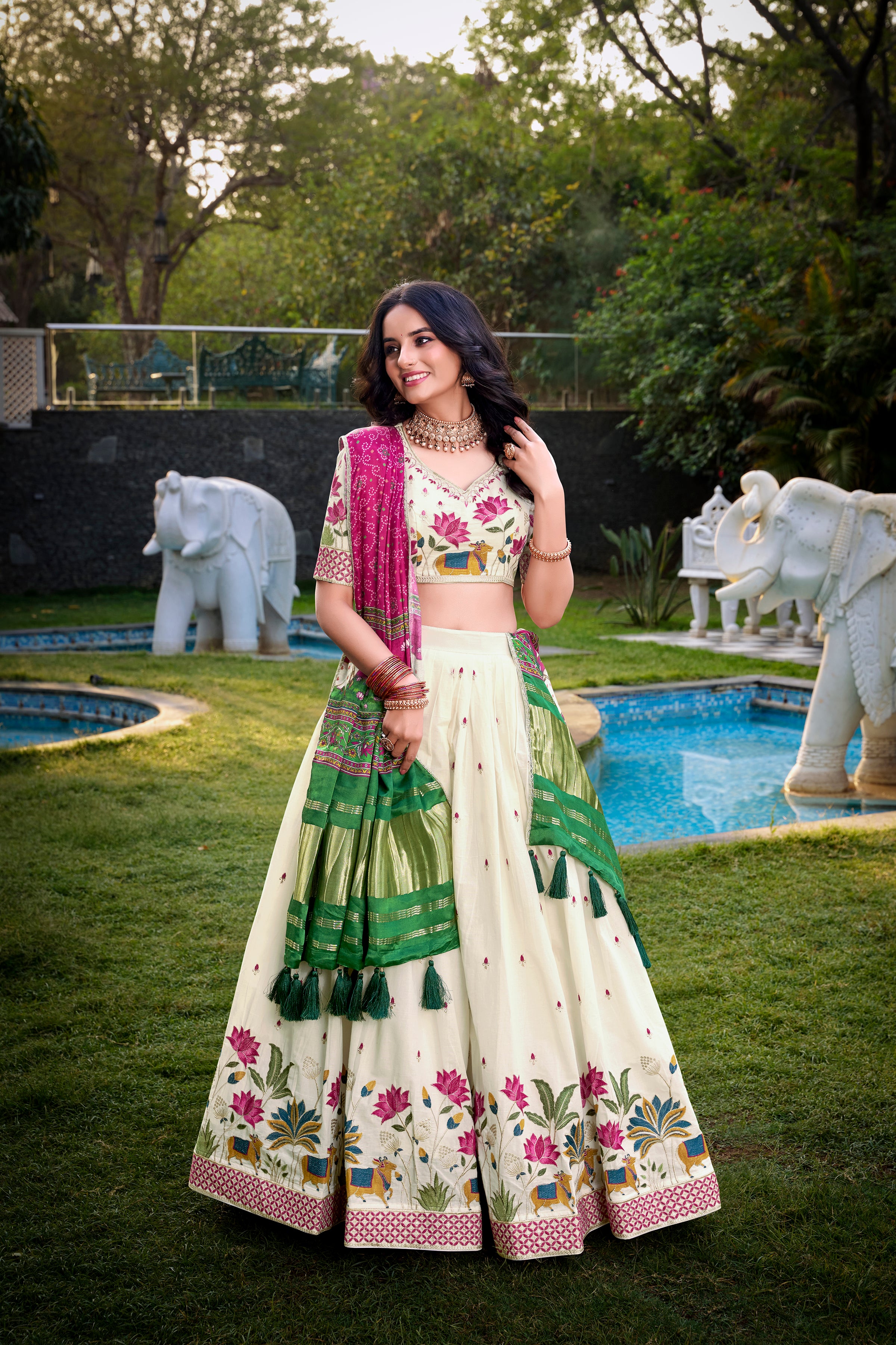 Khadi Cotton Lehenga For Women