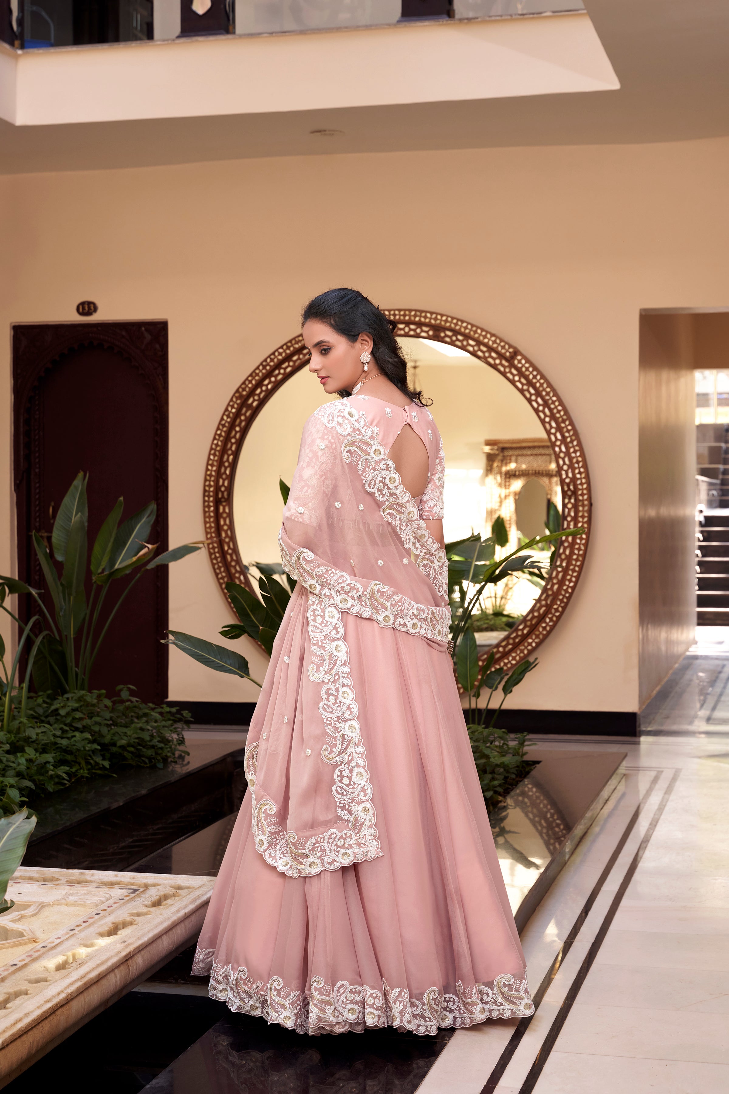 Woven Silk Lehenga For Women
