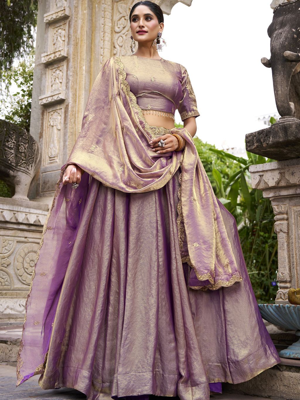 Fendi Thread Embroidered Lehenga With Dupatta