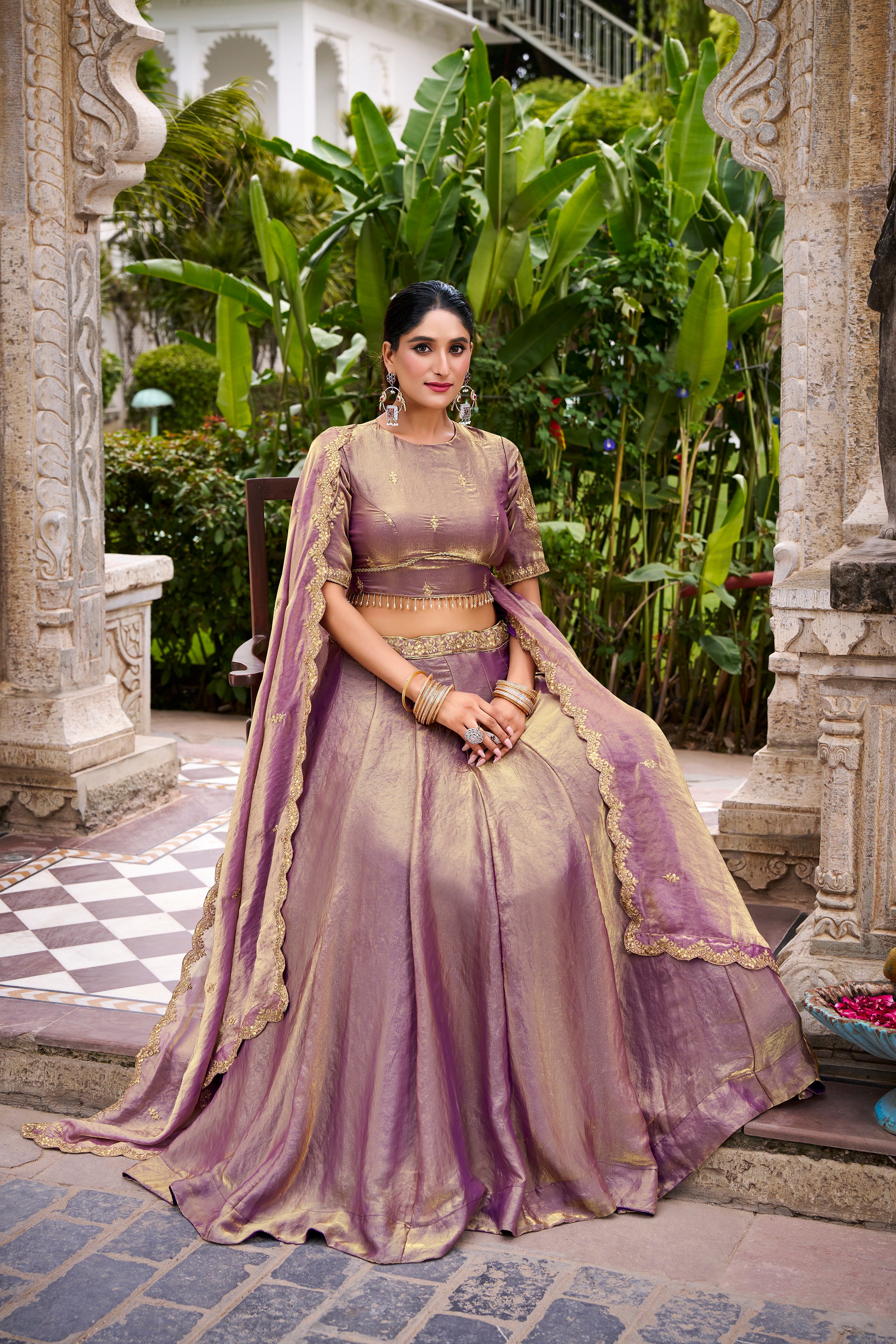 Fendi Thread Embroidered Lehenga With Dupatta