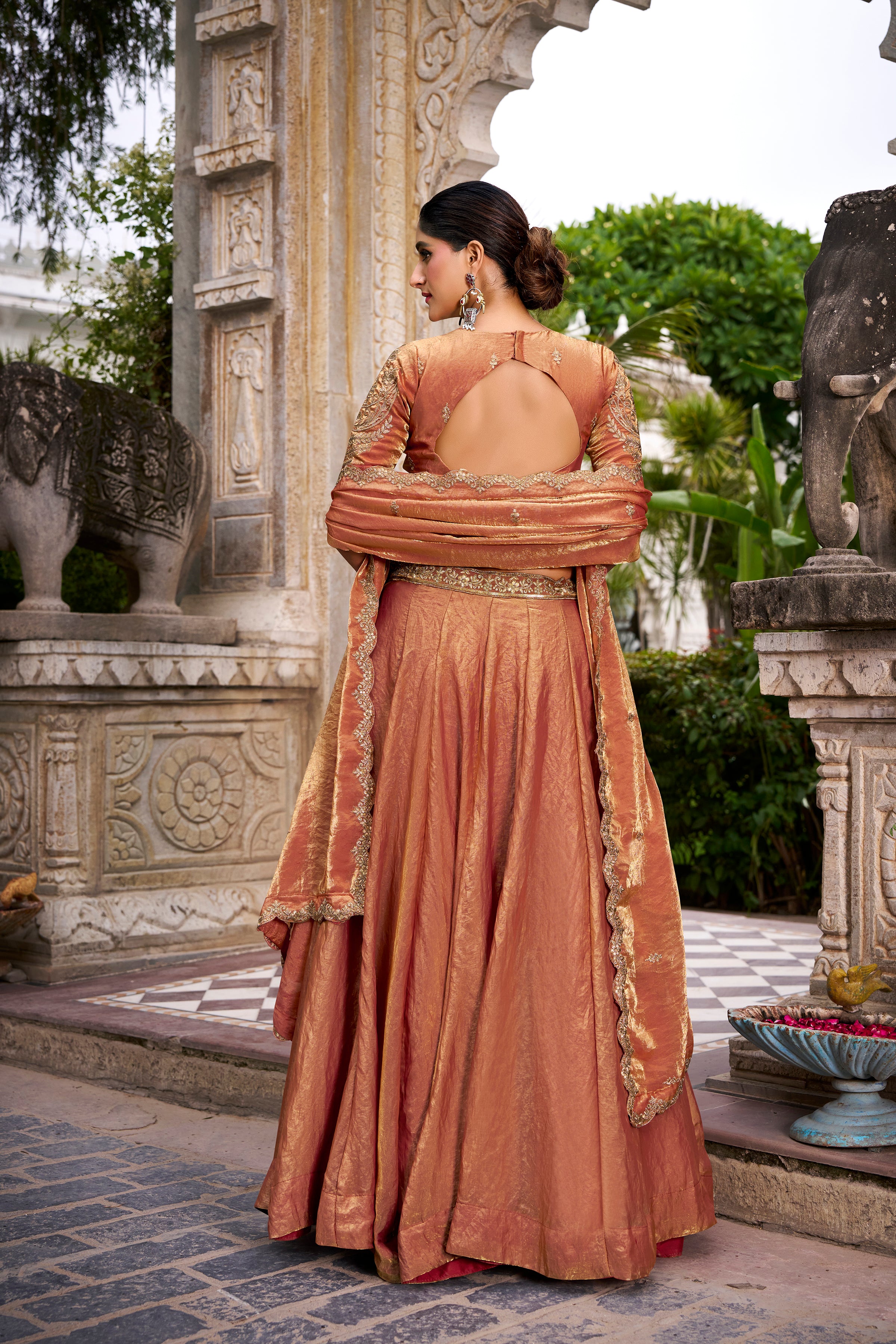Fendi Thread Embroidered Lehenga With Dupatta