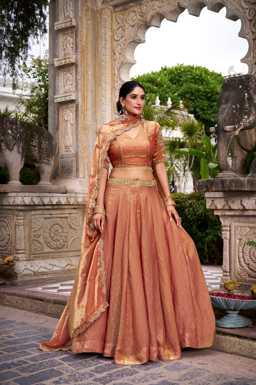 Fendi Thread Embroidered Lehenga With Dupatta
