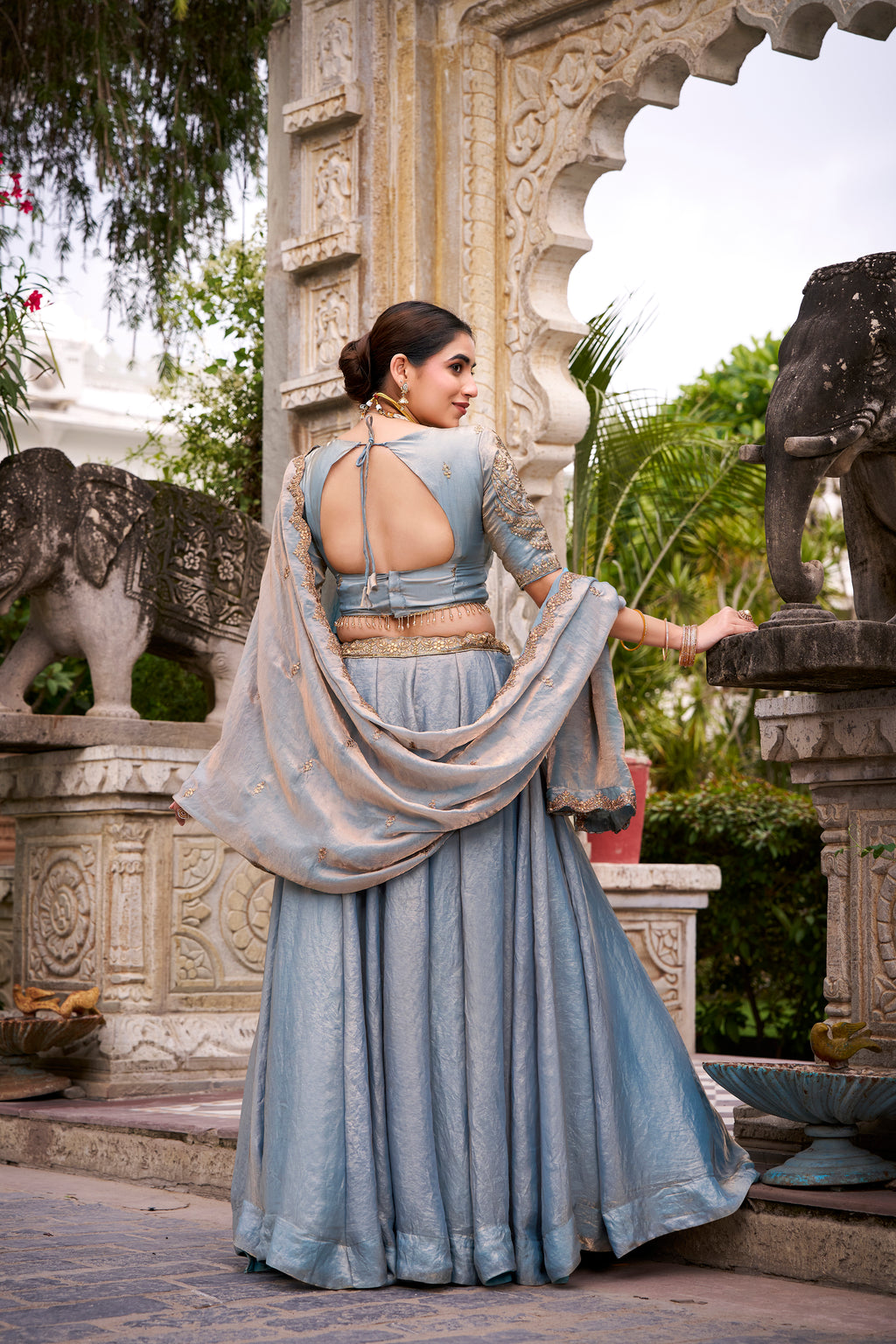 Fendi Thread Embroidered Lehenga With Dupatta