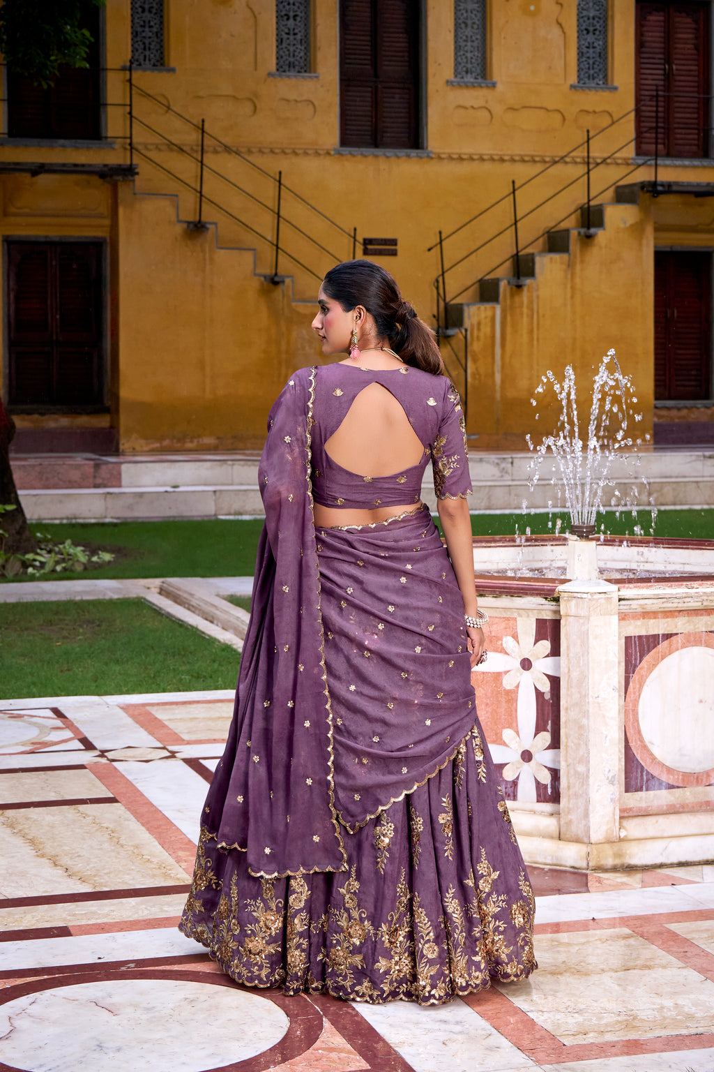 Chocolate Crush Embroidered Lehenga With Dupatta