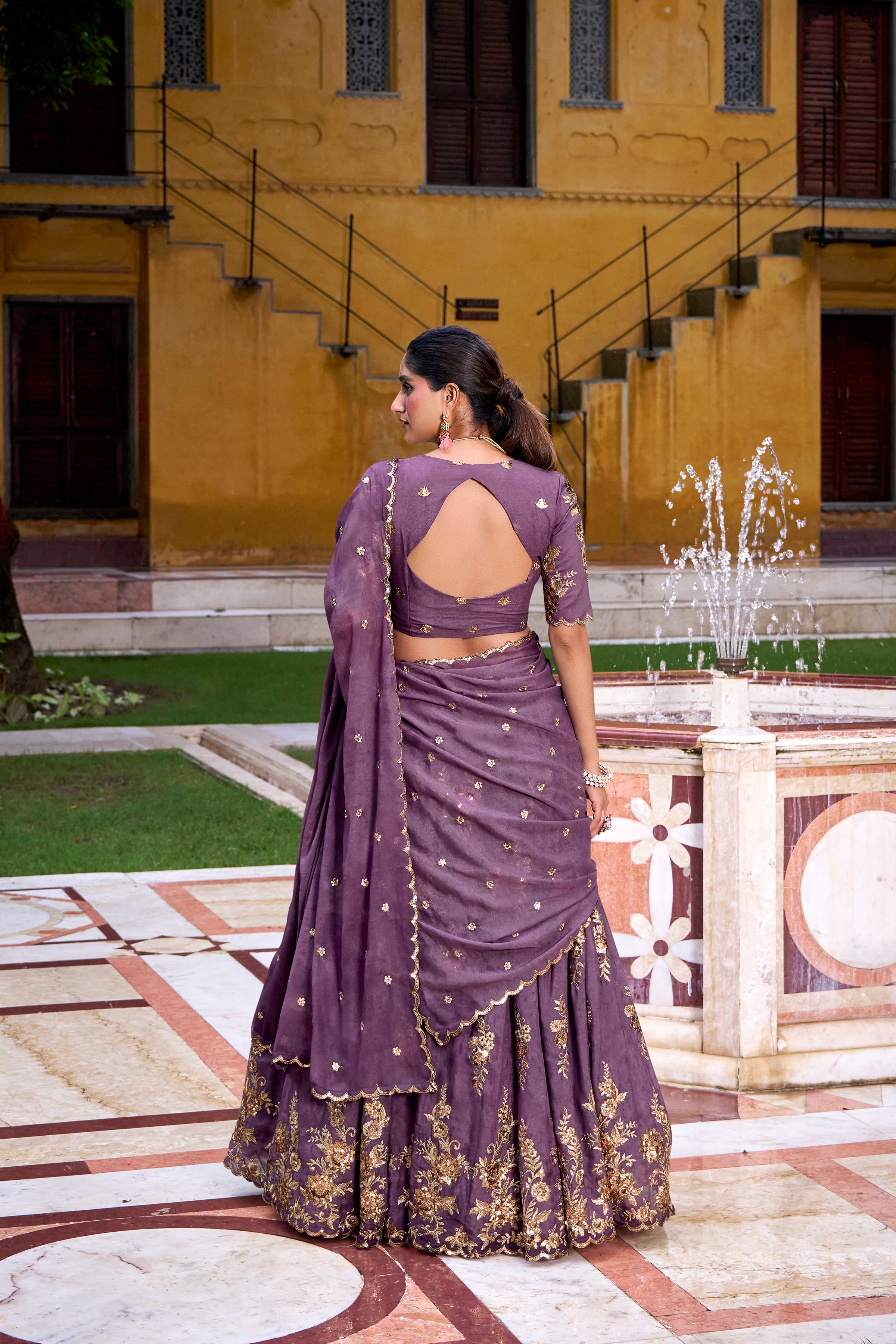 Chocolate Crush Embroidered Lehenga With Dupatta