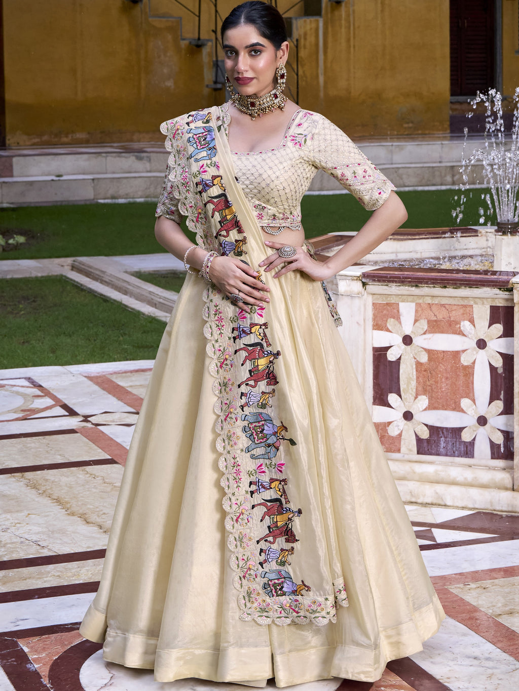 Raspberry Plain Lehenga For Women