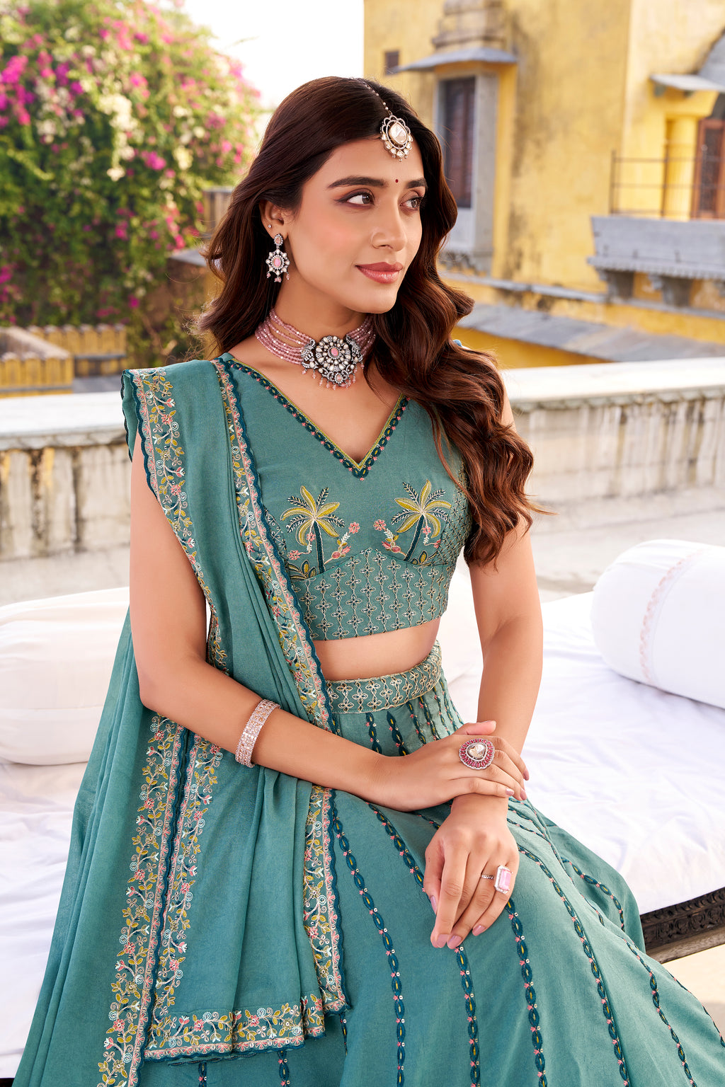 Chocolate Crush Thread Embroidered Lehenga With Dupatta