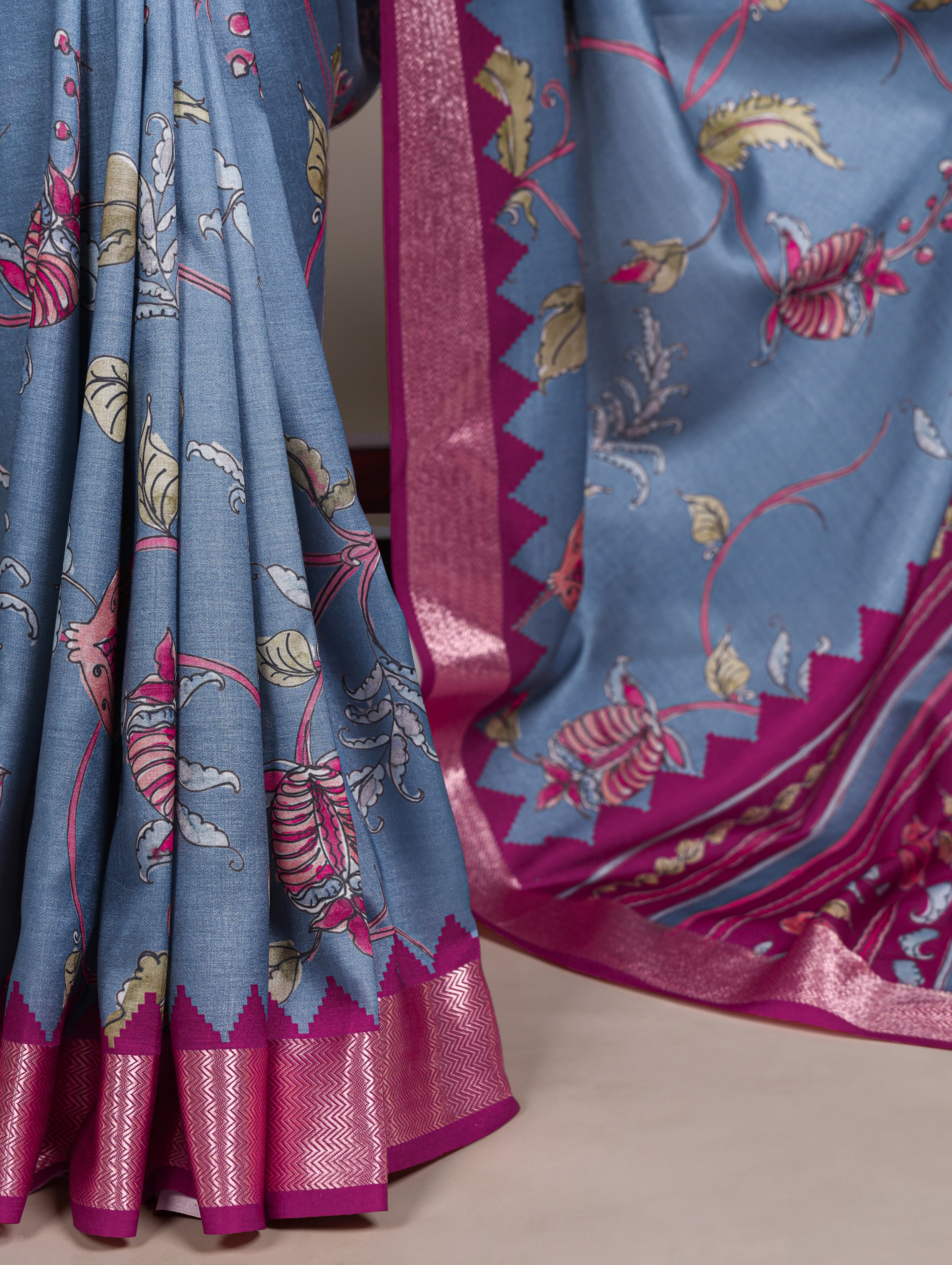 Tussar Silk Printed Saree