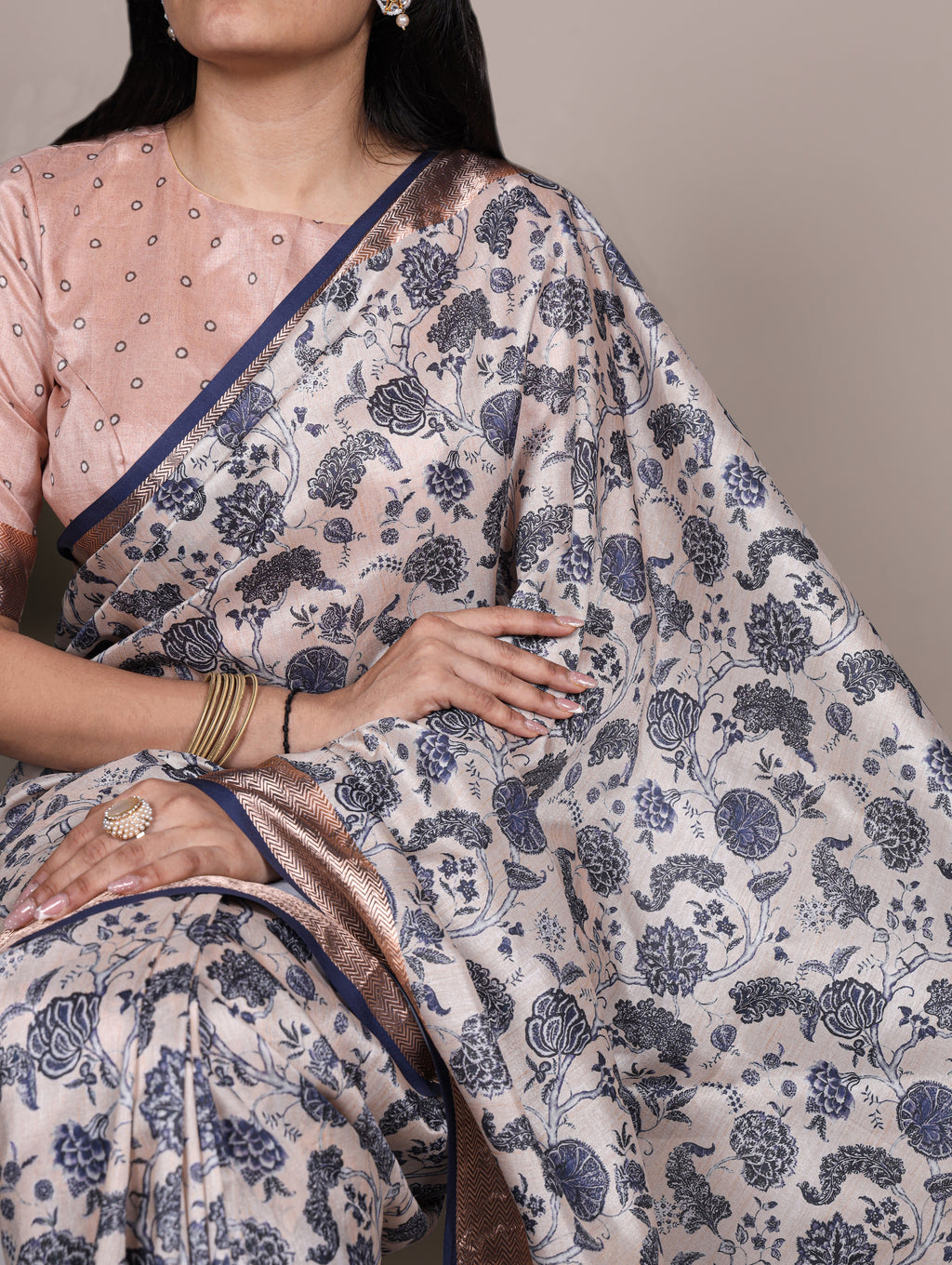 Tussar Silk Printed Saree For Women