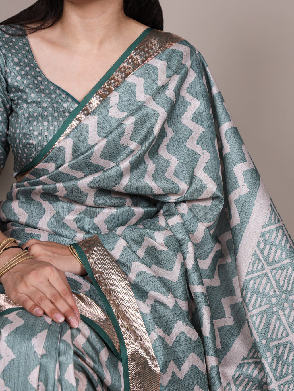 Tussar Silk Printed Saree