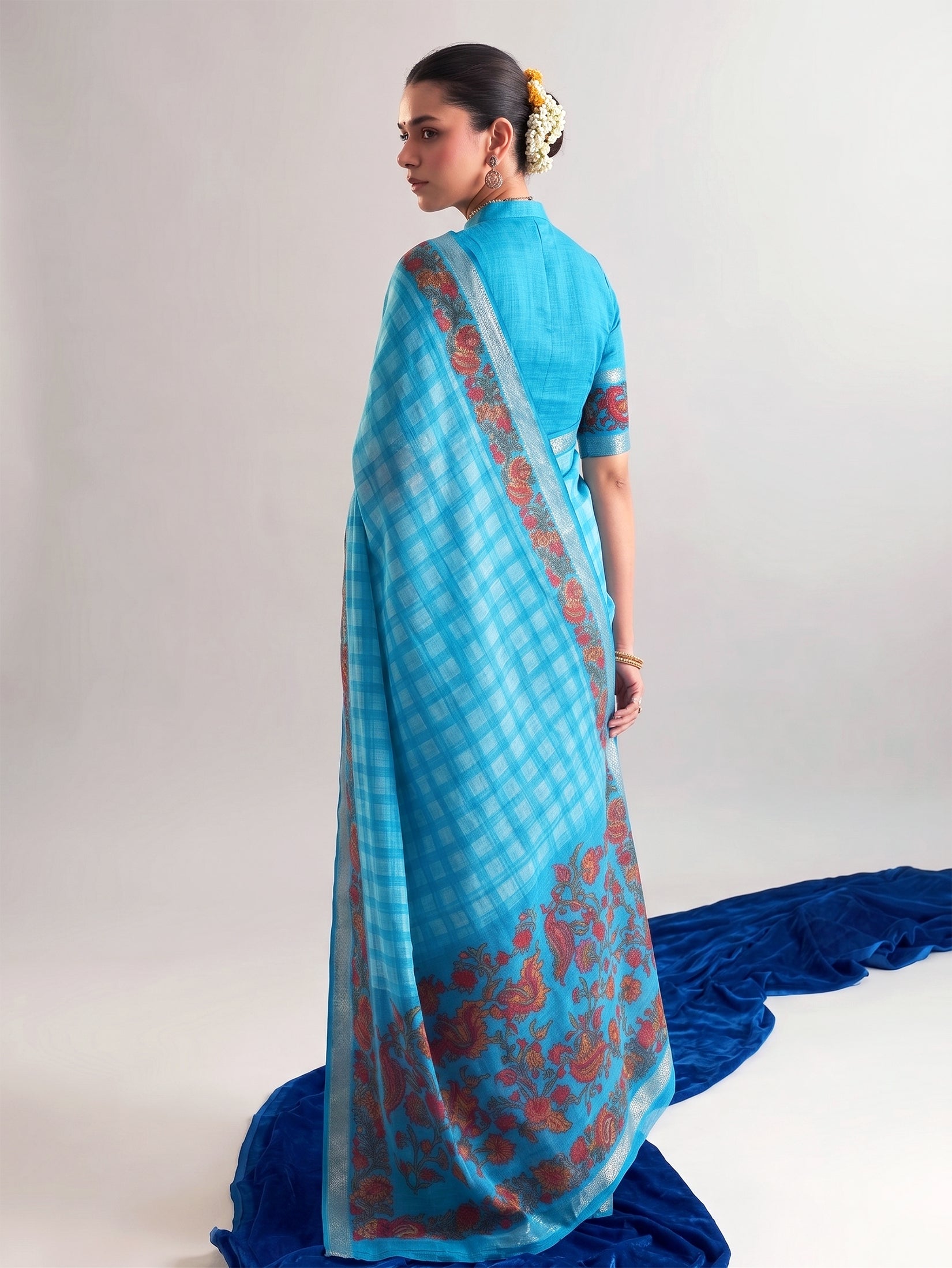 Chanderi Printed Zari Weaving Saree