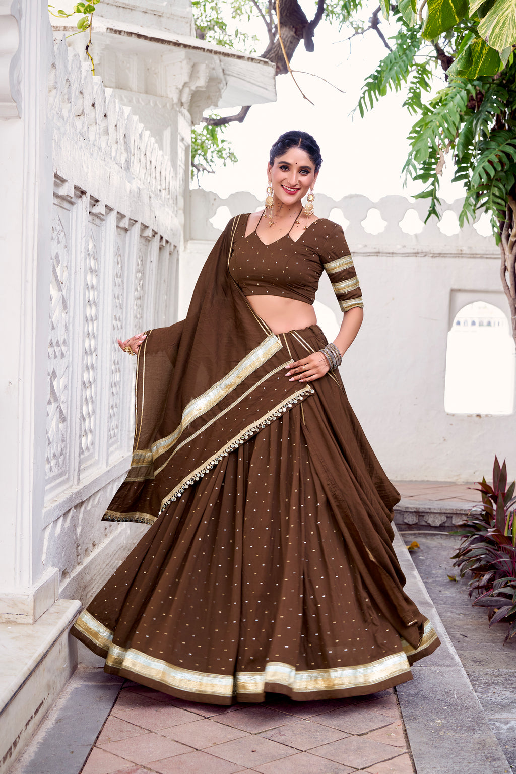 Pure Chanderi Zari Weaving Lehenga With Dupatta