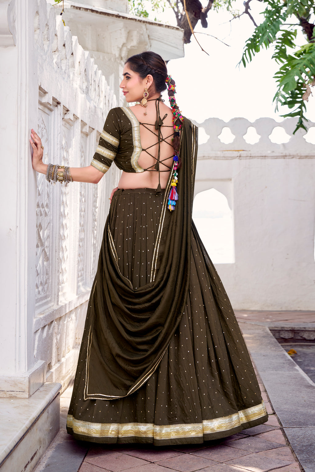 Pure Chanderi Zari Weaving Lehenga With Dupatta