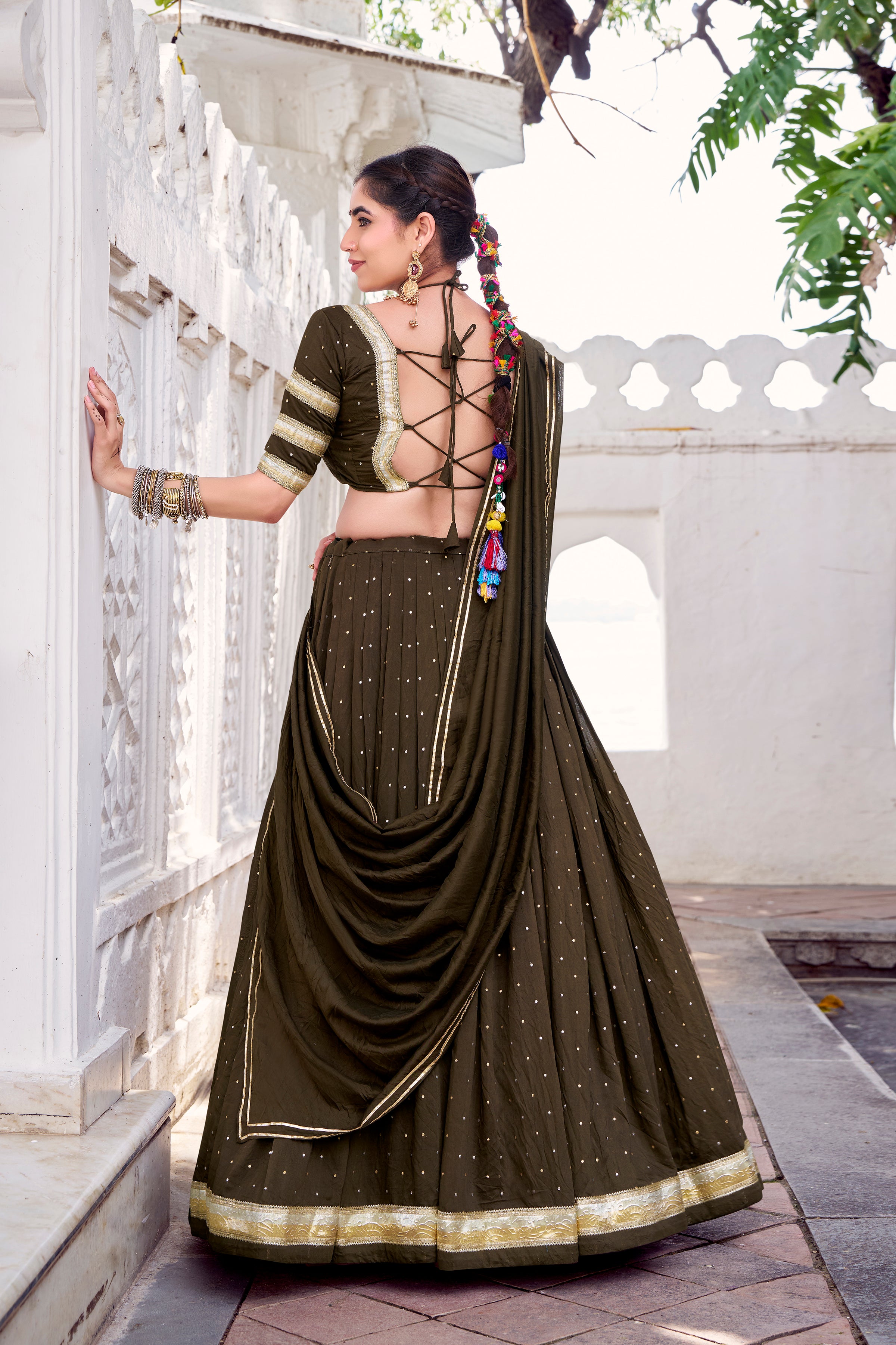 Pure Chanderi Zari Weaving Lehenga With Dupatta