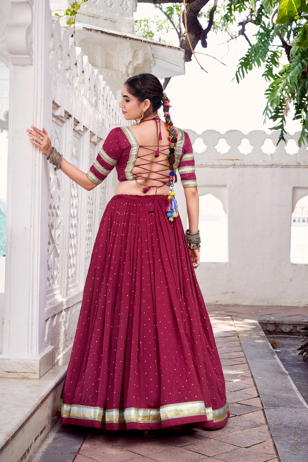 Pure Chanderi Zari Weaving Lehenga With Dupatta