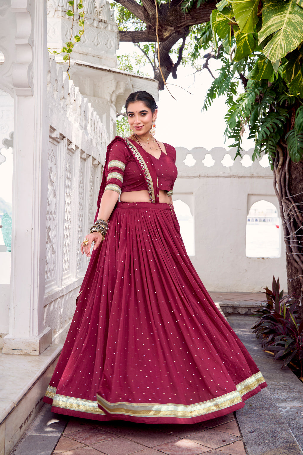 Pure Chanderi Zari Weaving Lehenga With Dupatta