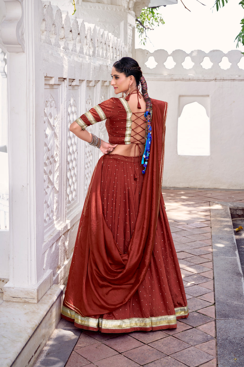 Pure Chanderi Zari Weaving Lehenga With Dupatta