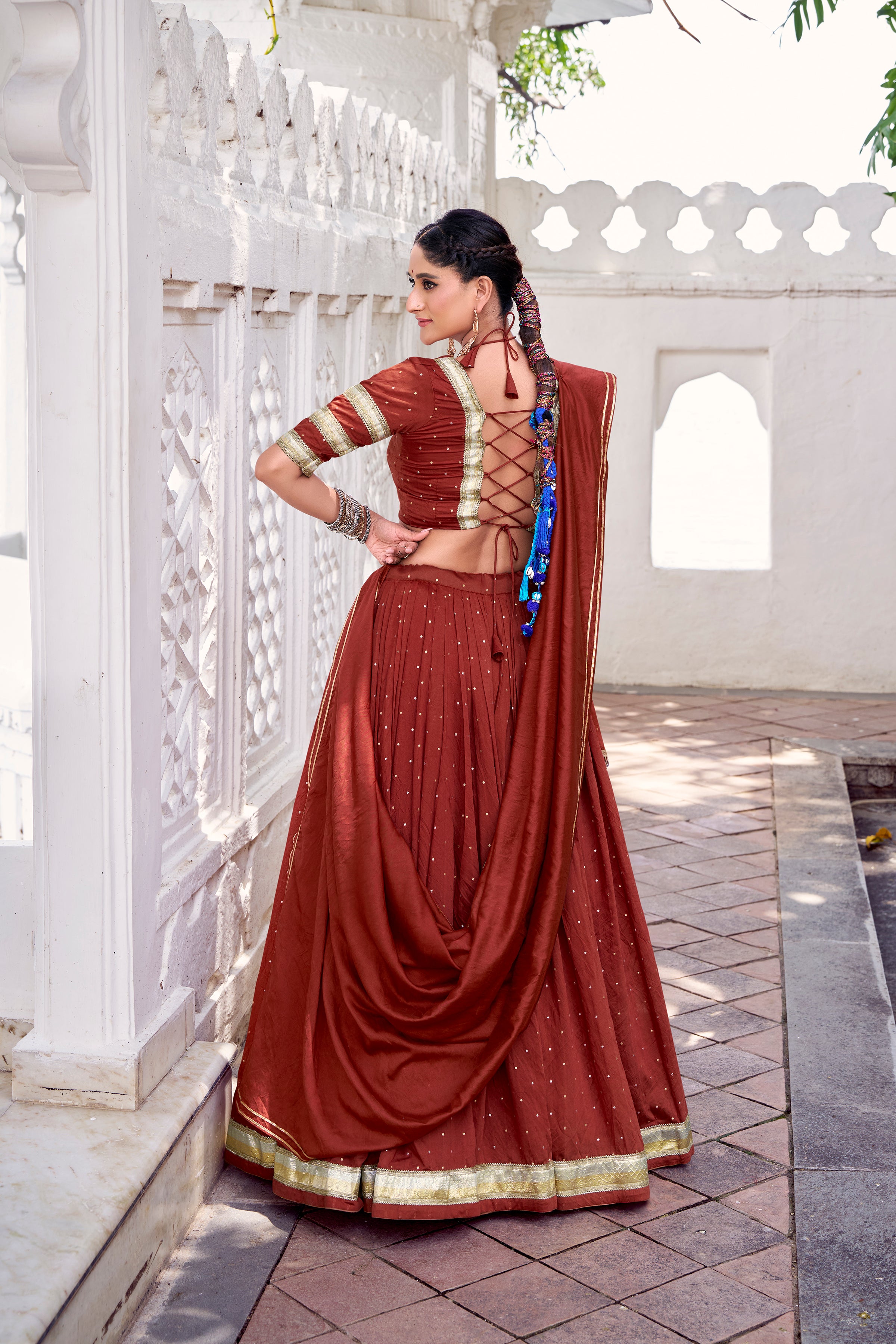 Pure Chanderi Zari Weaving Lehenga With Dupatta