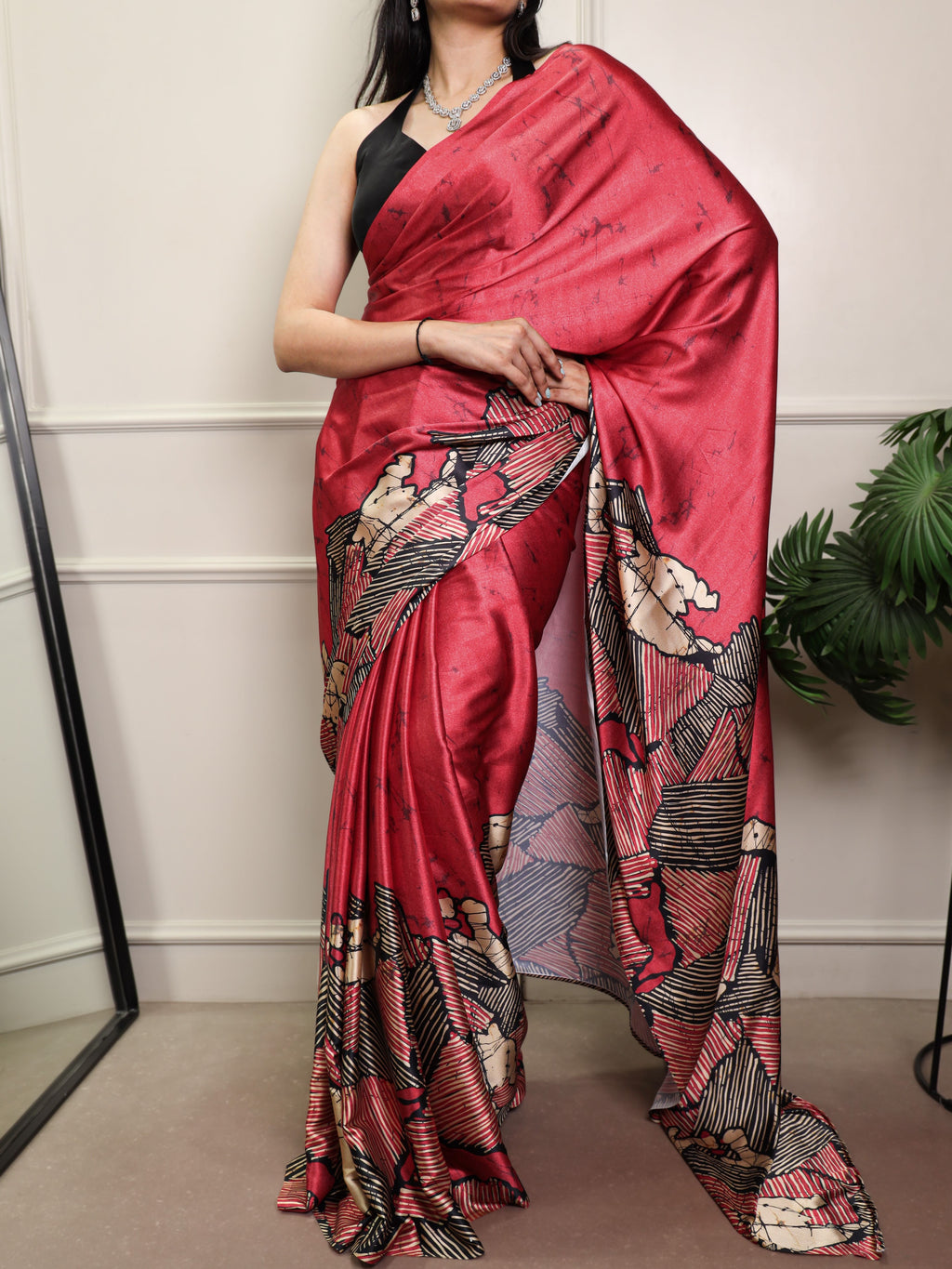 Satin Silk Printed Saree