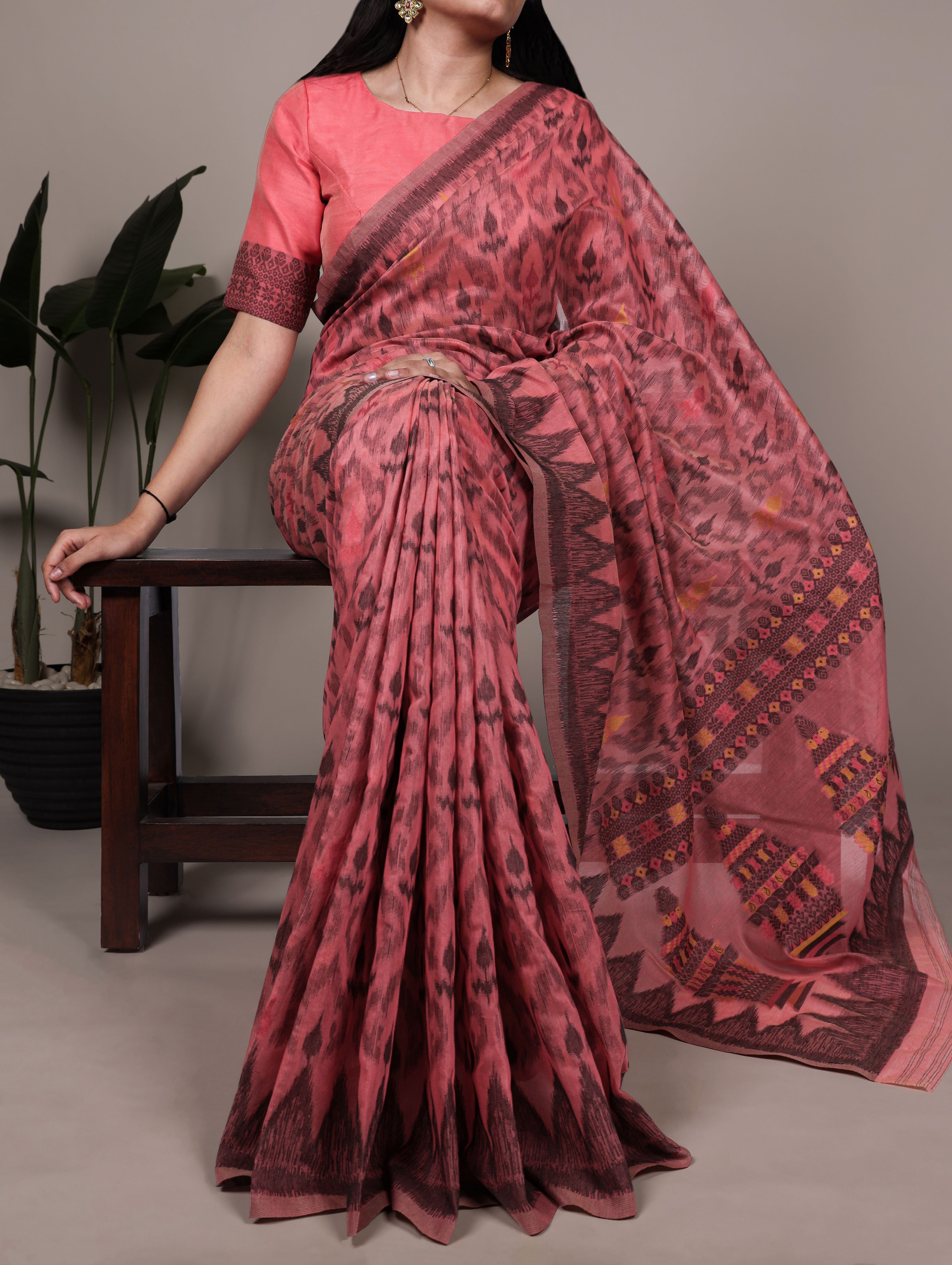 Cotton Thread Weaving Saree