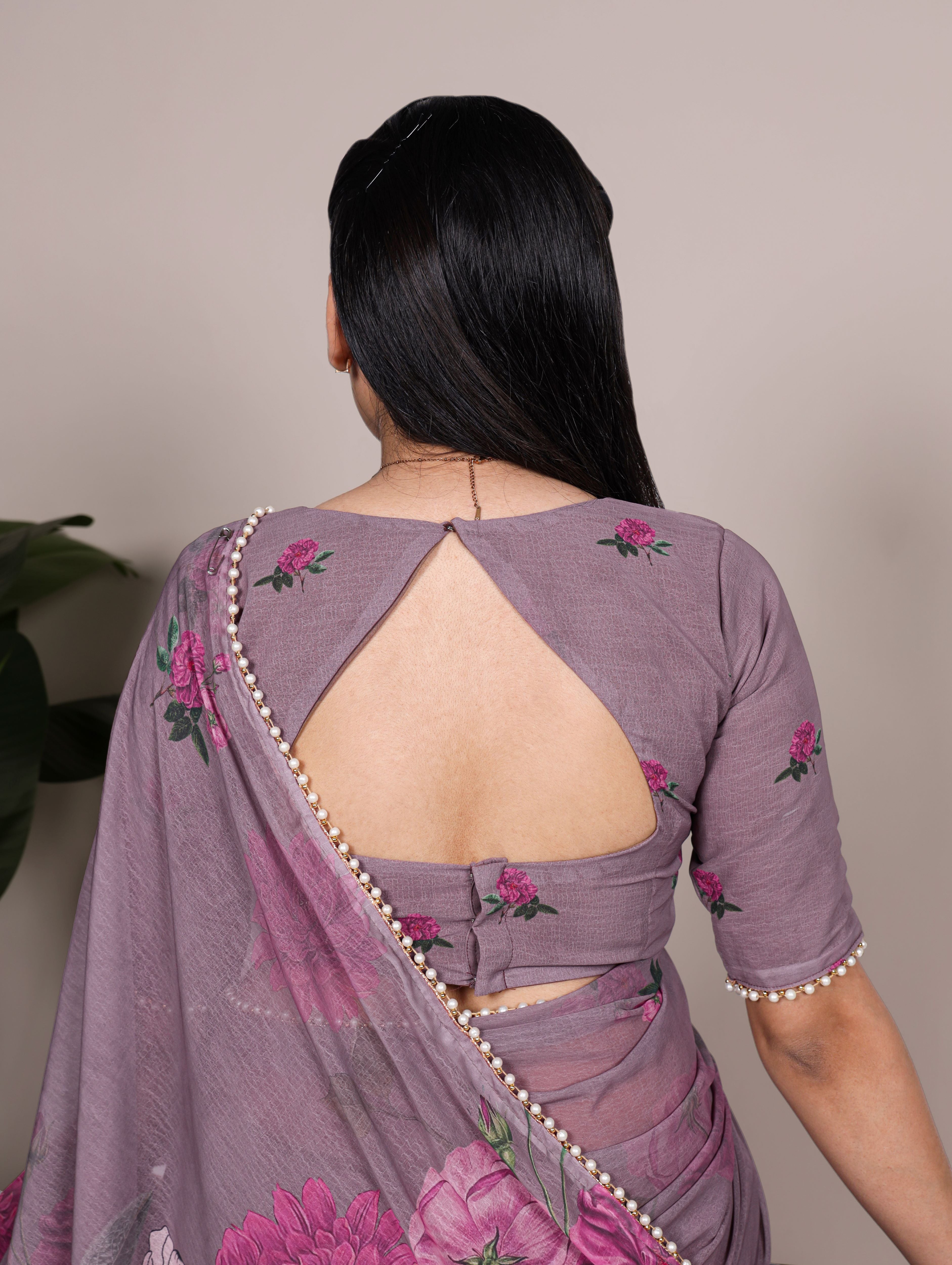 Weightless Marble Floral Printed Saree