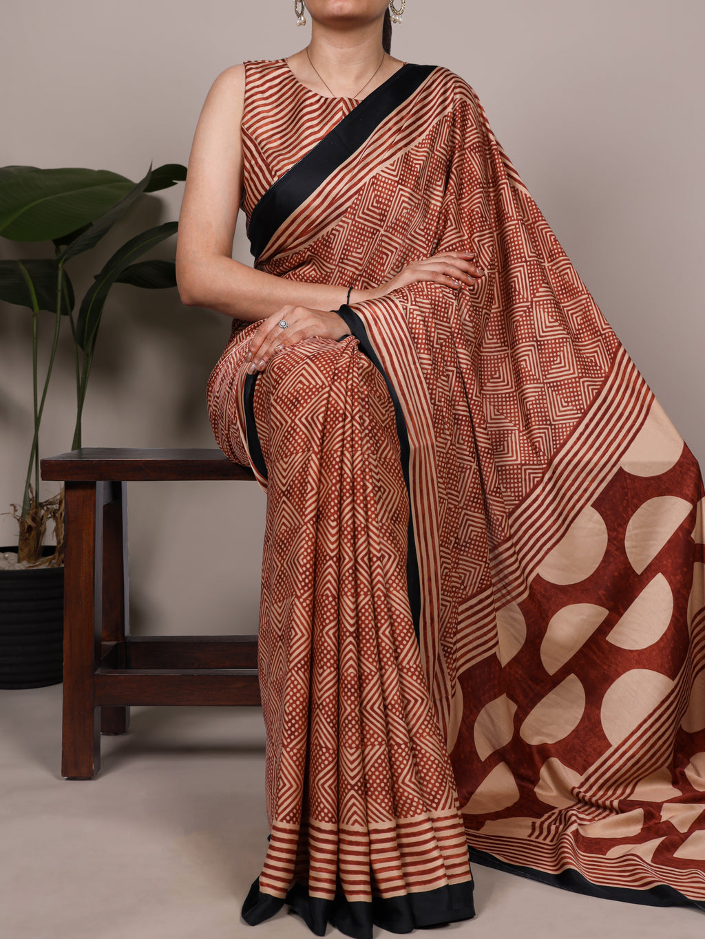 Dull Satin Printed Saree