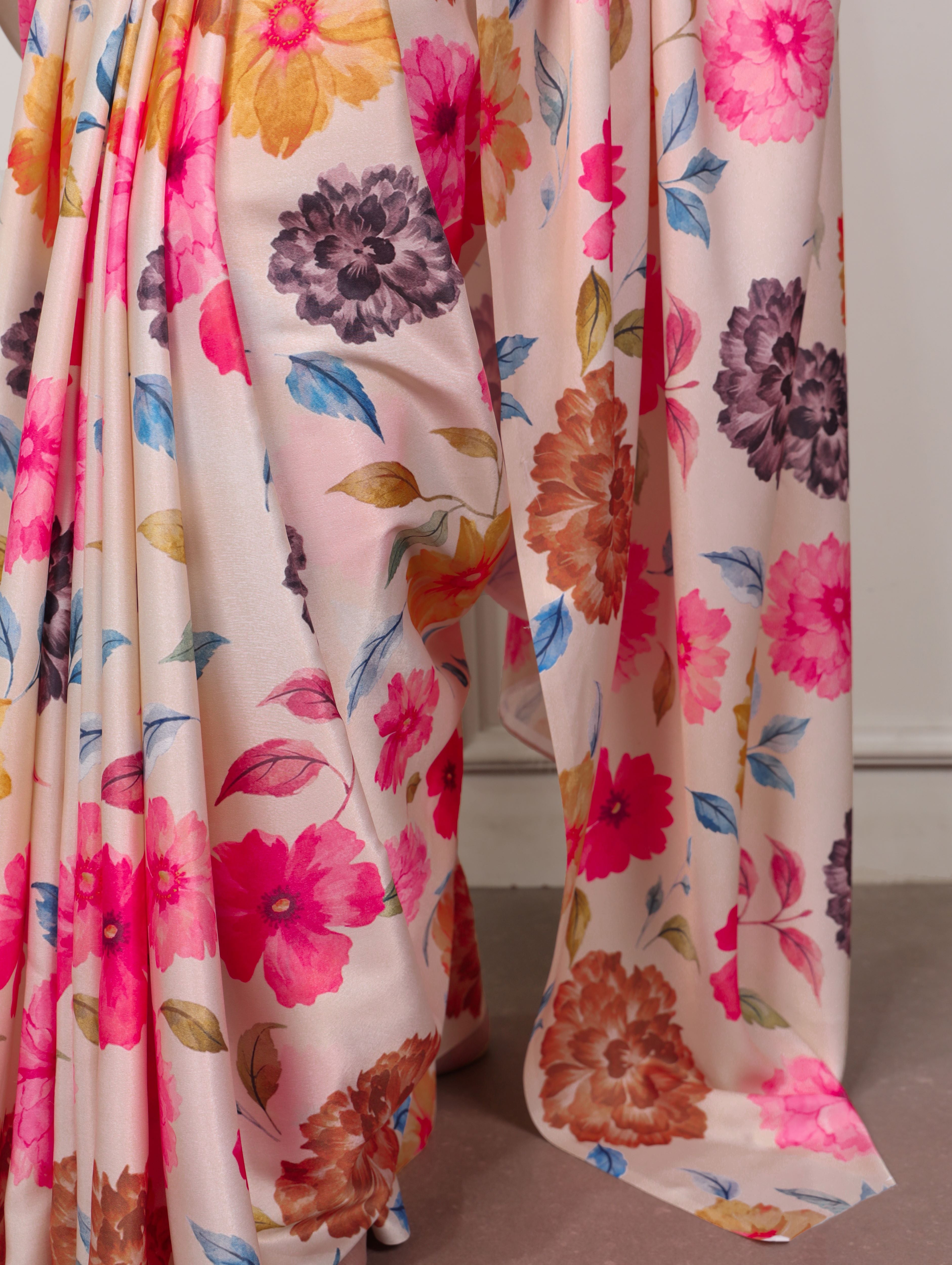 Satin Silk Printed Saree