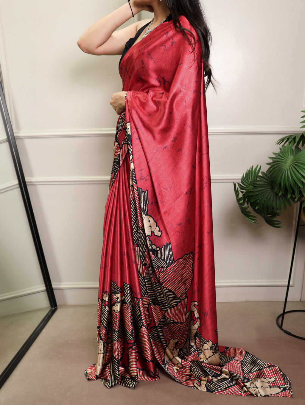 Satin Silk Printed Saree