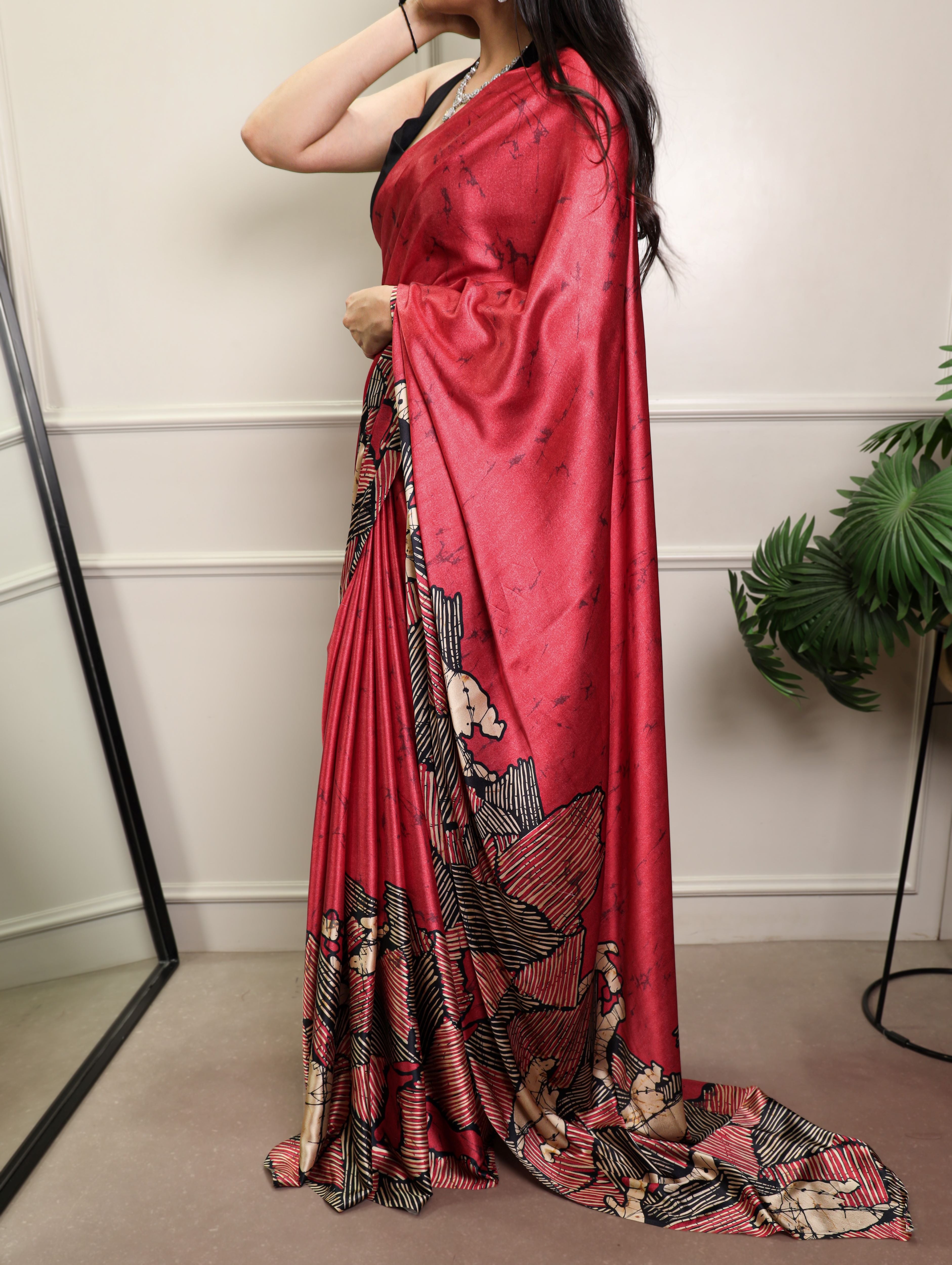 Satin Silk Printed Saree
