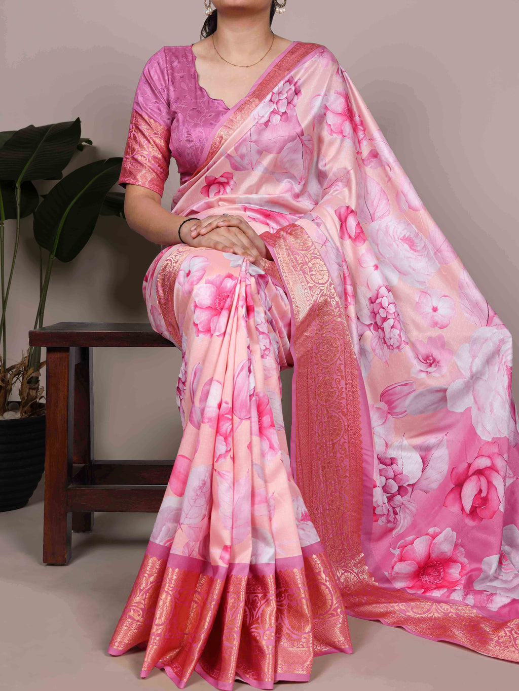 Tussar Silk Printed Saree