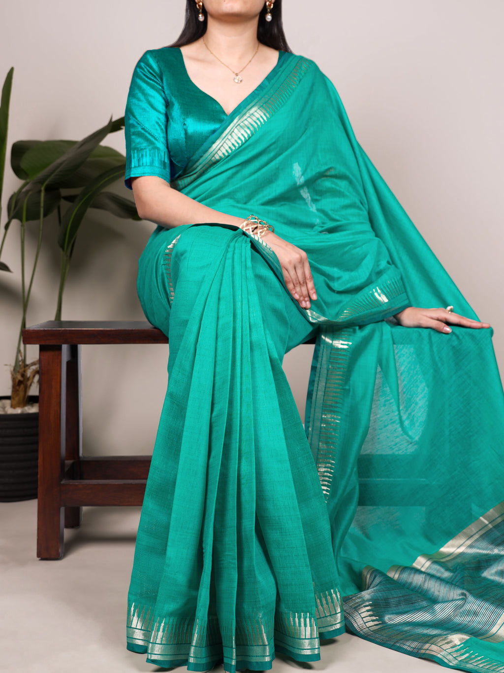 Cotton Silk Zari Weaving Saree