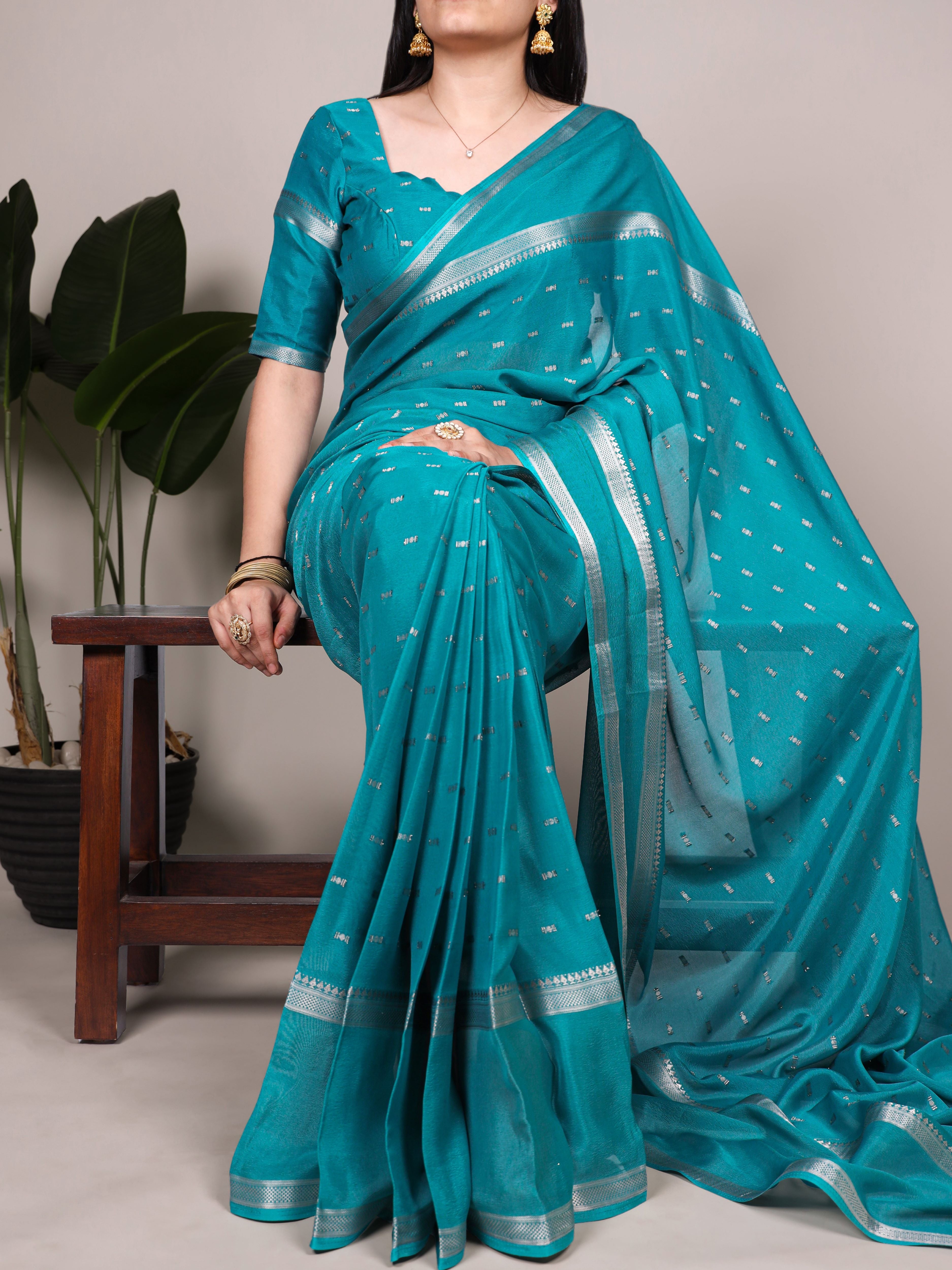 Crepe Zari Weaving Saree