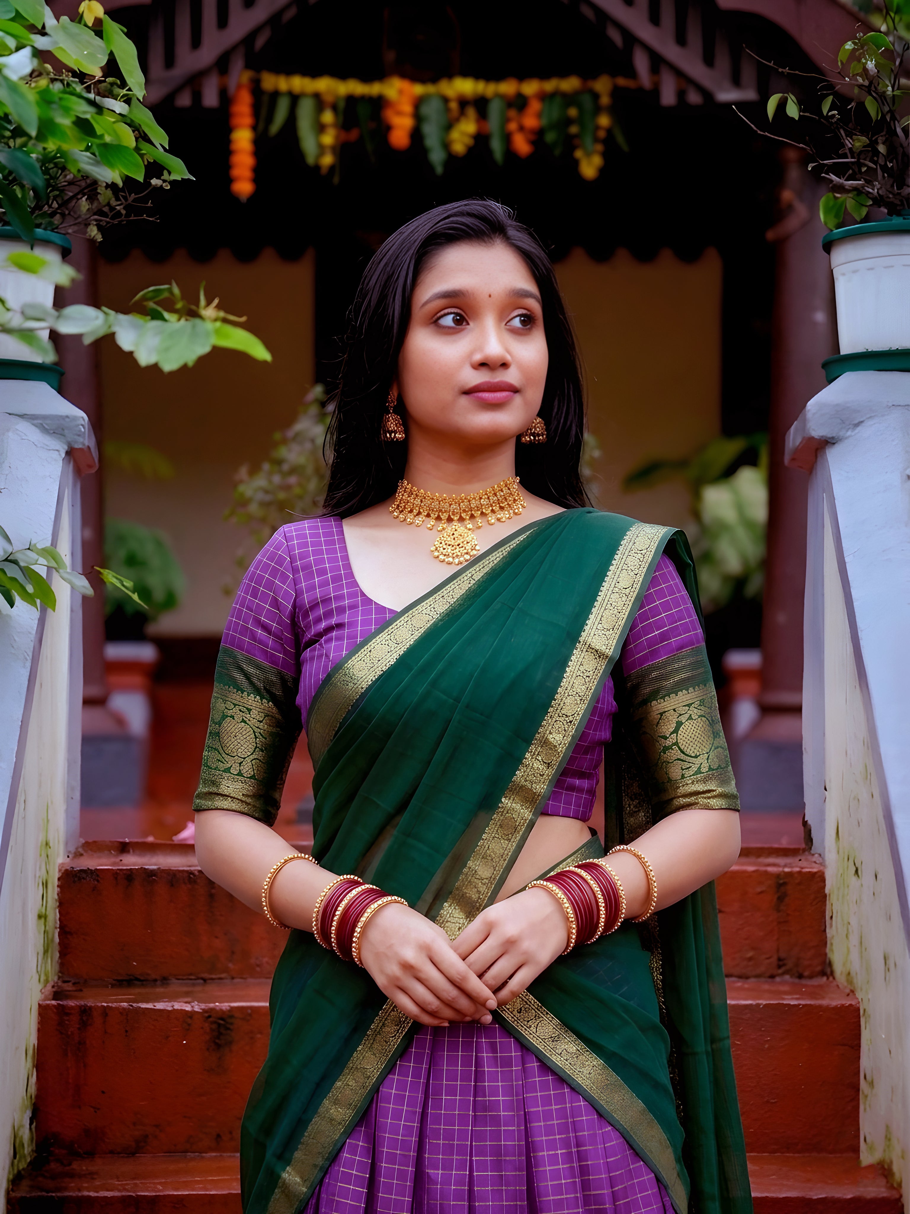 Dola Chex Zari Weaving Lehenga With Dupatta
