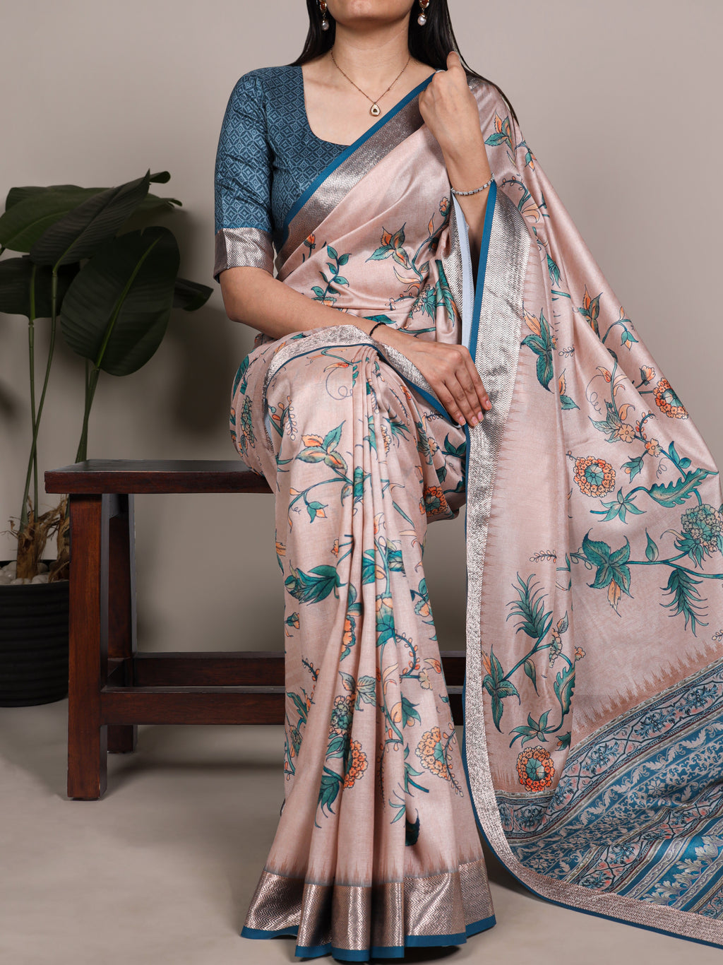 Tussar Silk Printed Saree
