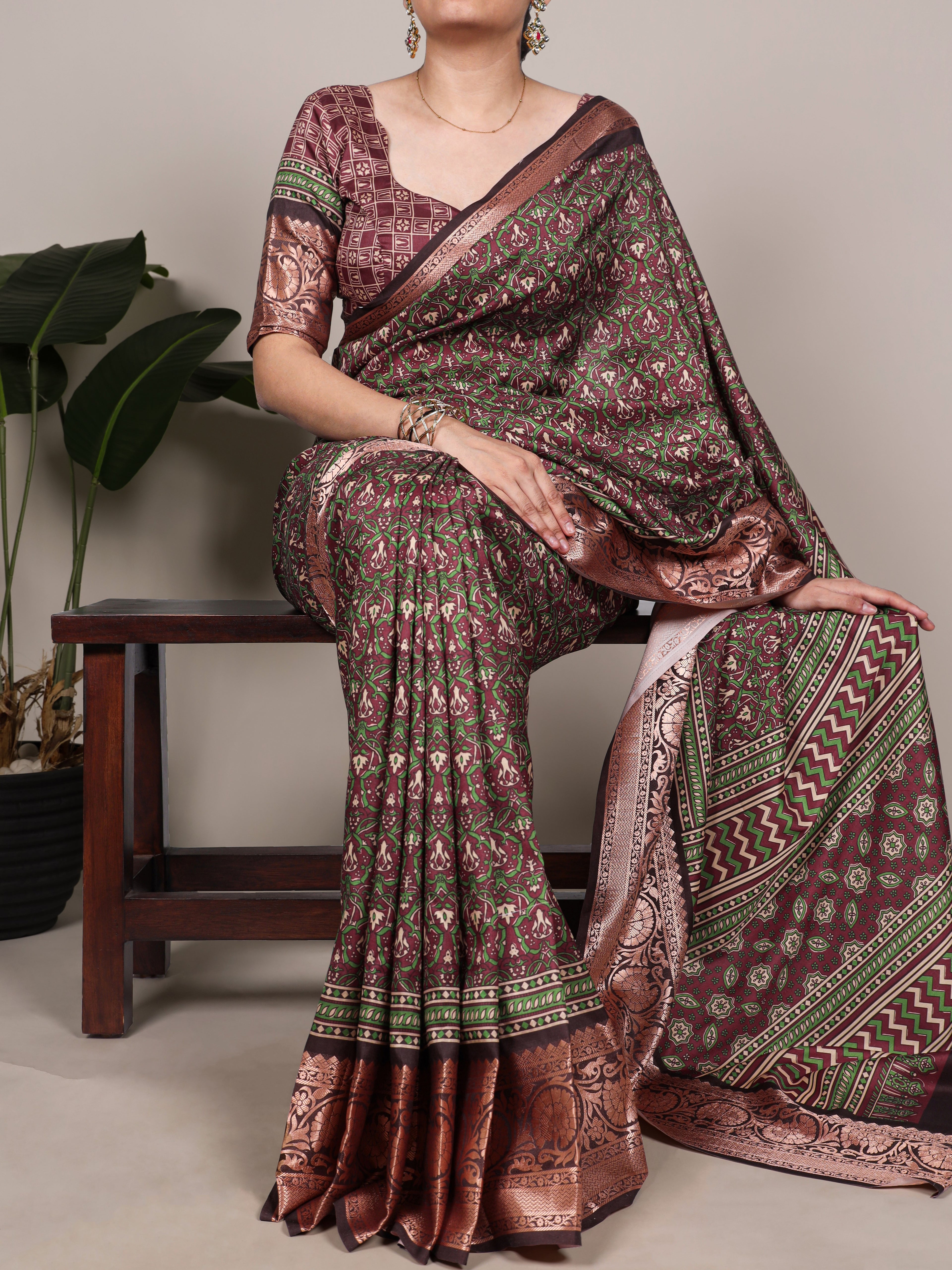 Tussar Silk Printed Saree