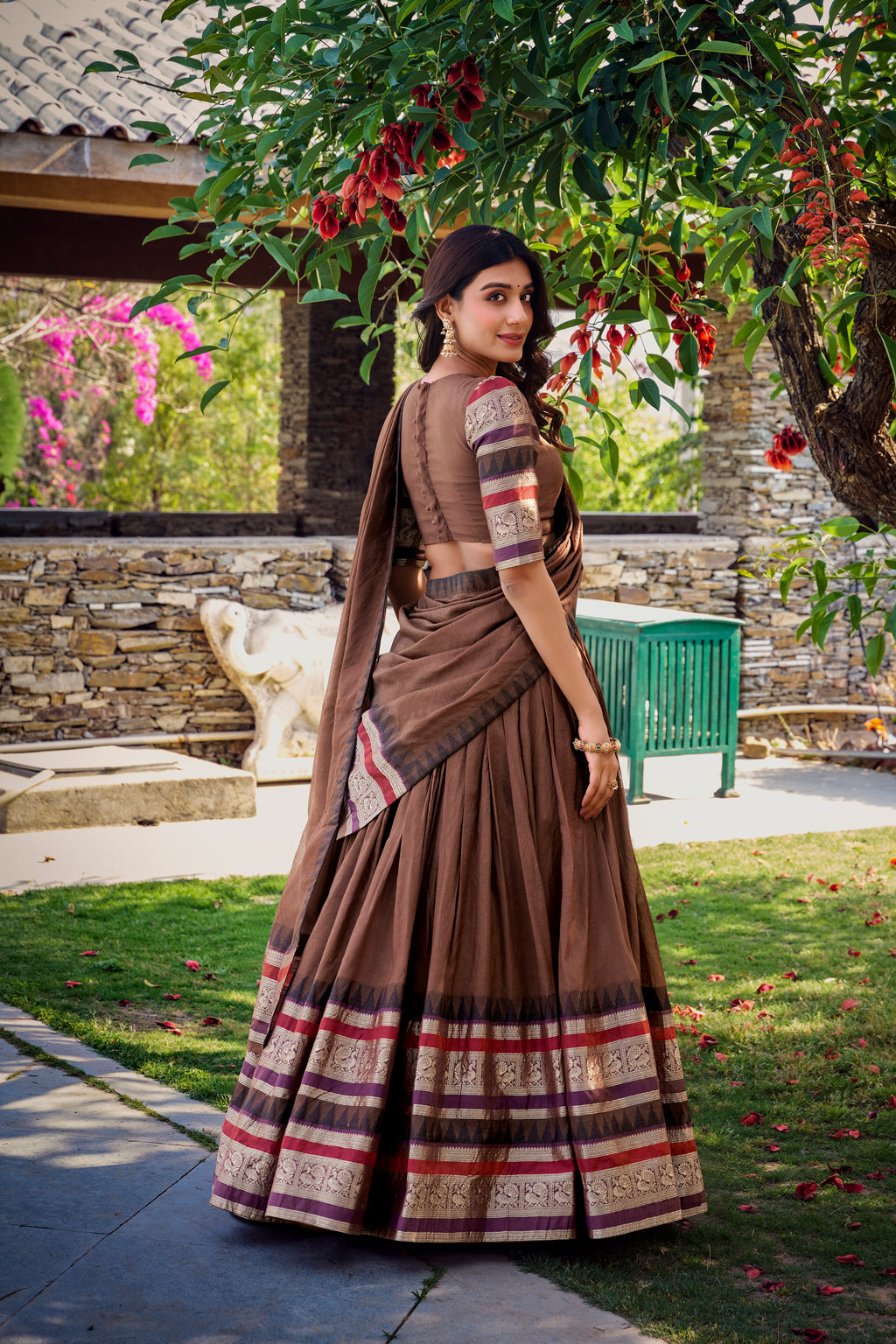 Pure Chanderi Plain Lehenga For Women