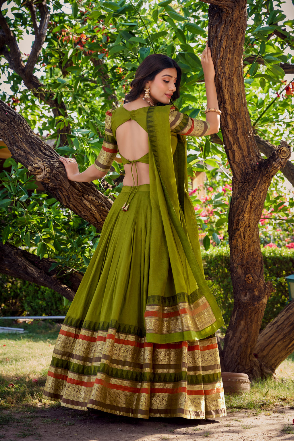 Pure Chanderi Plain Lehenga For Women