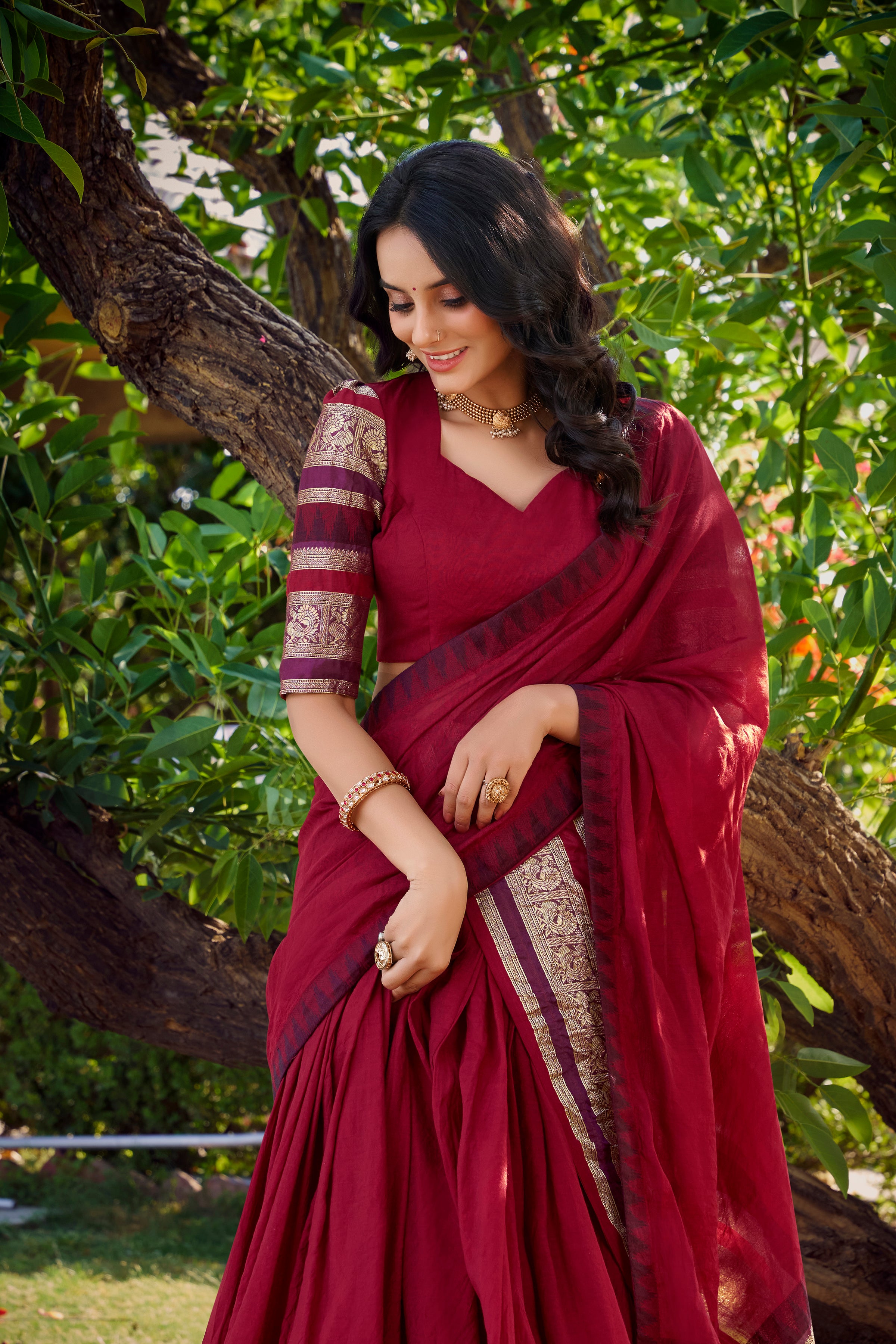 Pure Chanderi Plain Lehenga For Women