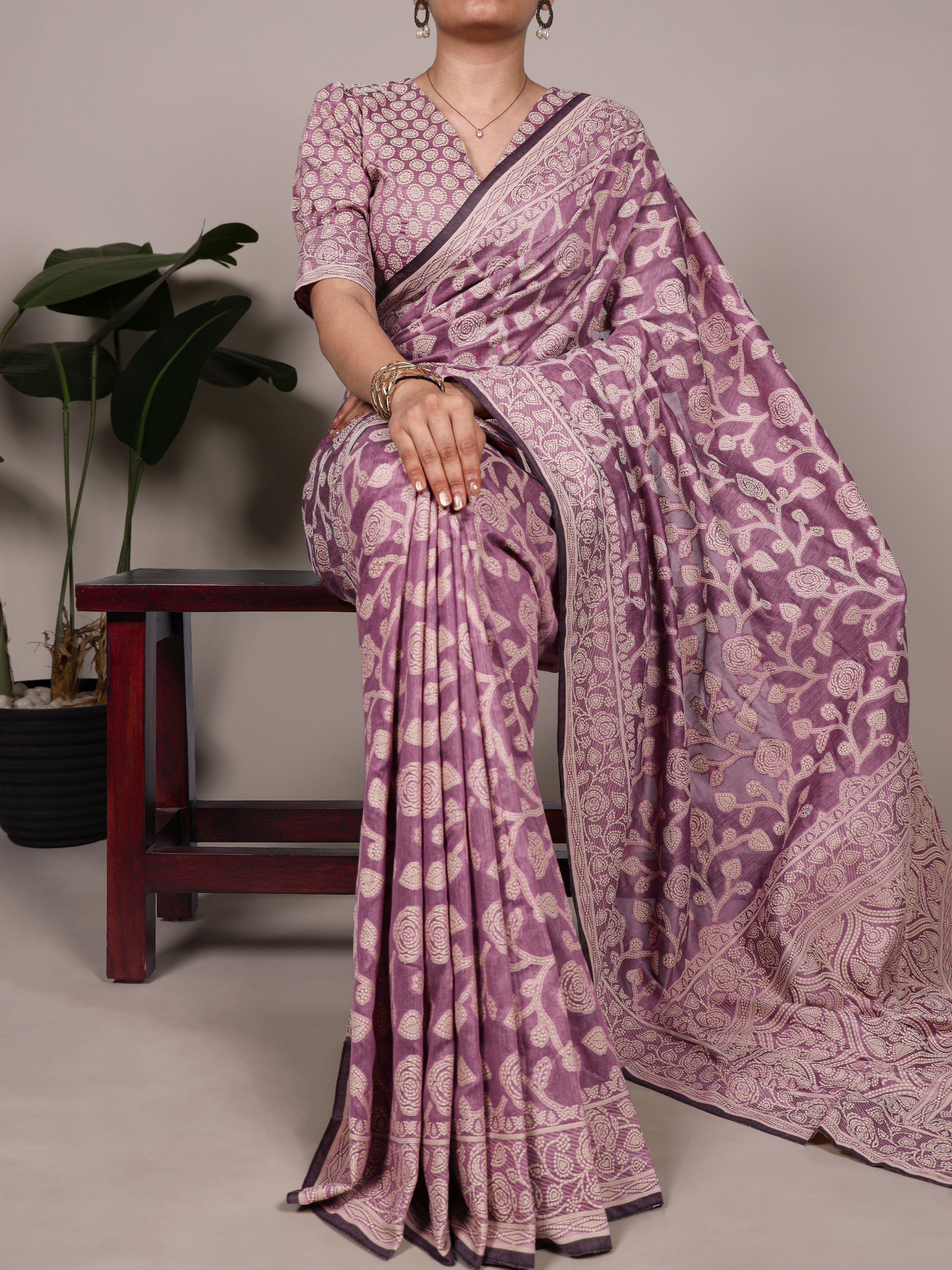 Cotton Silk Floral Printed Saree