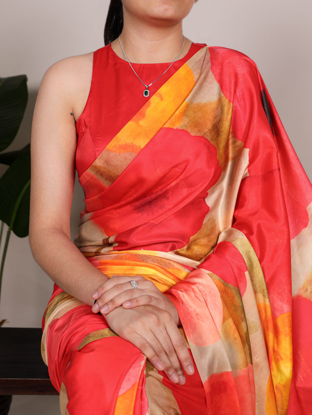 Satin Silk Printed Saree