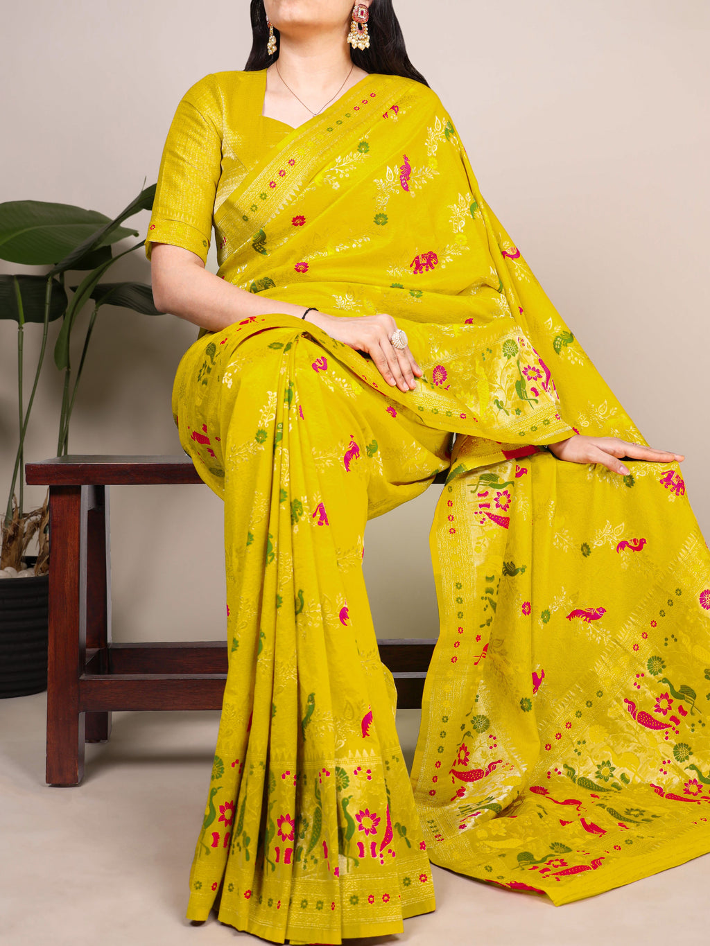 Naylon Weaving Work Saree
