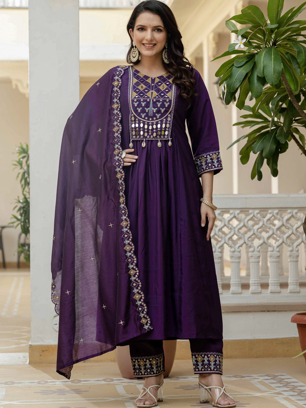 Roman Silk Anarkali Kurti For Women