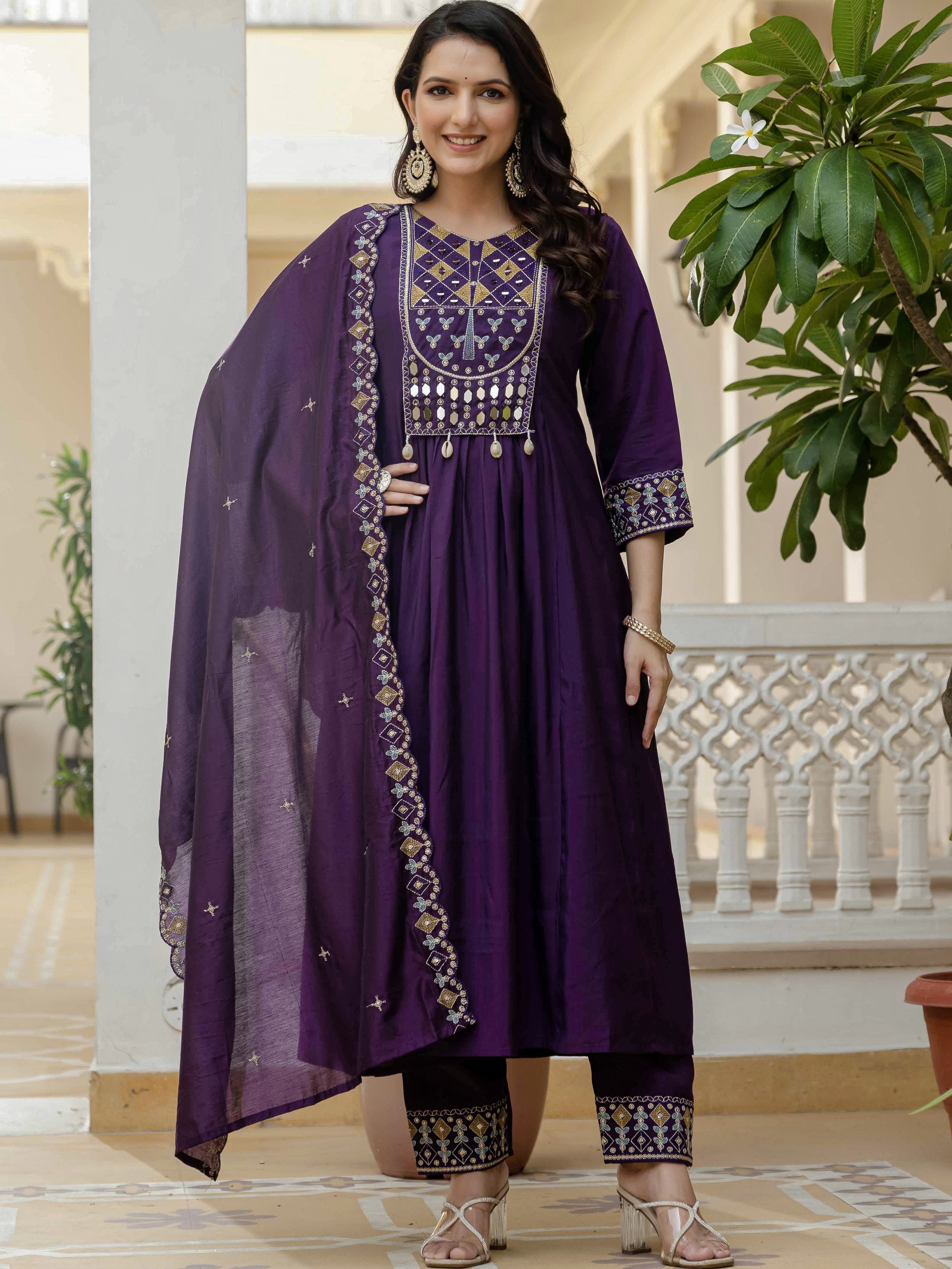 Roman Silk Anarkali Kurti For Women
