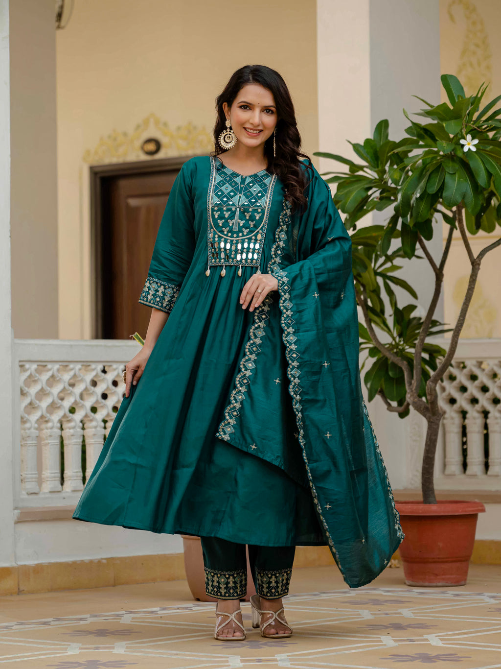 Roman Silk Anarkali Kurti For Women