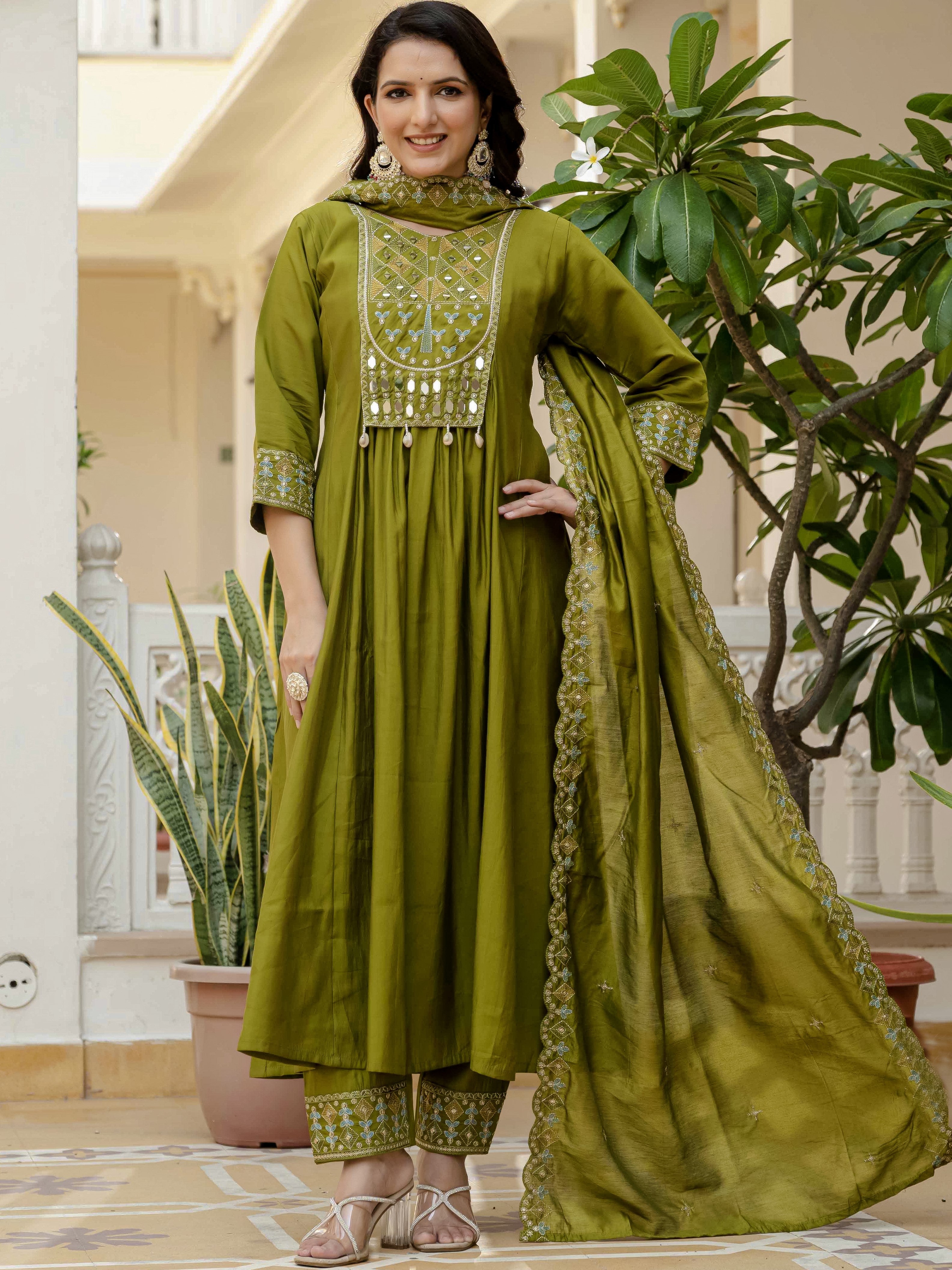 Roman Silk Anarkali Kurti For Women
