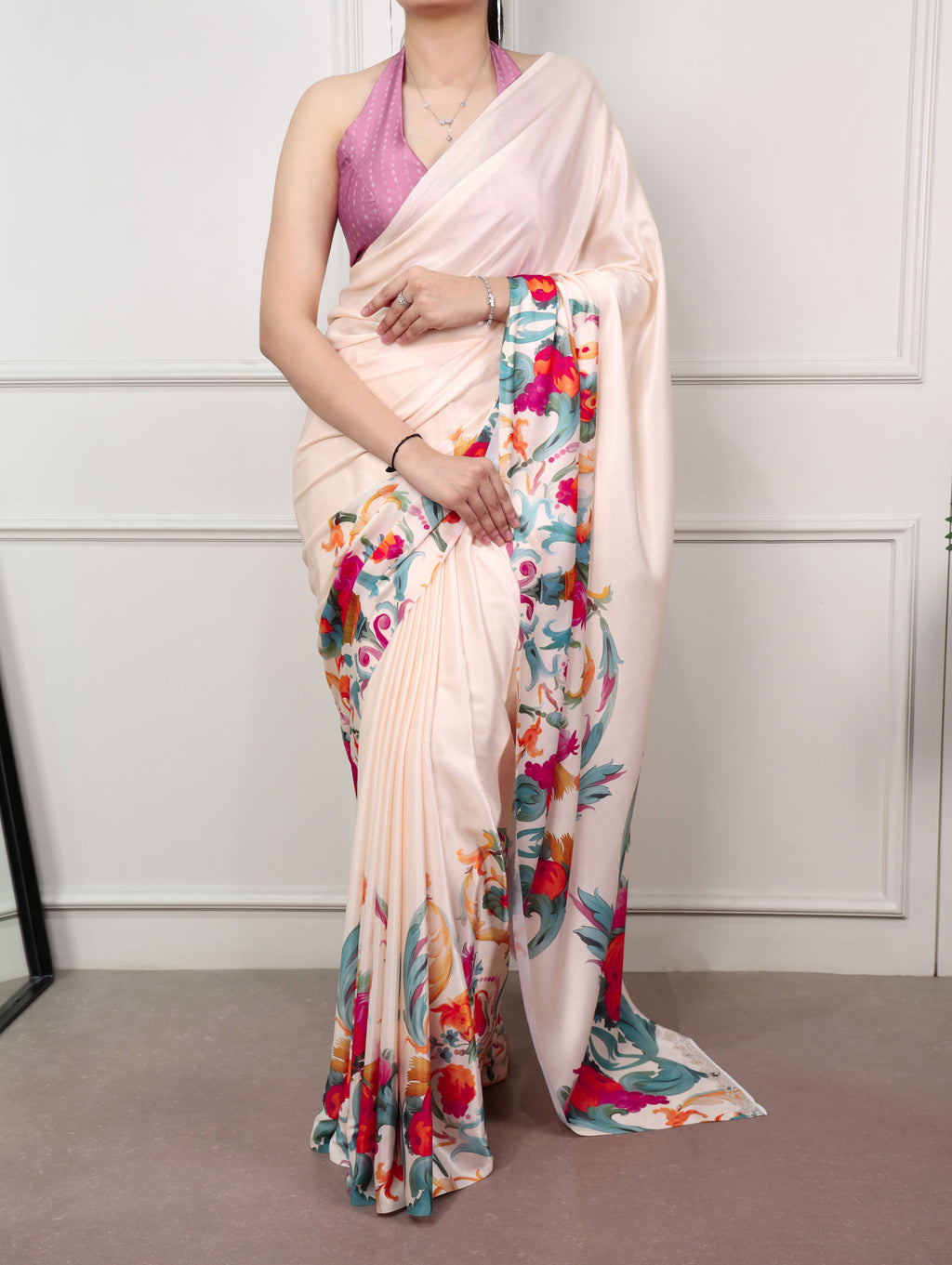 Satin Silk Printed Saree