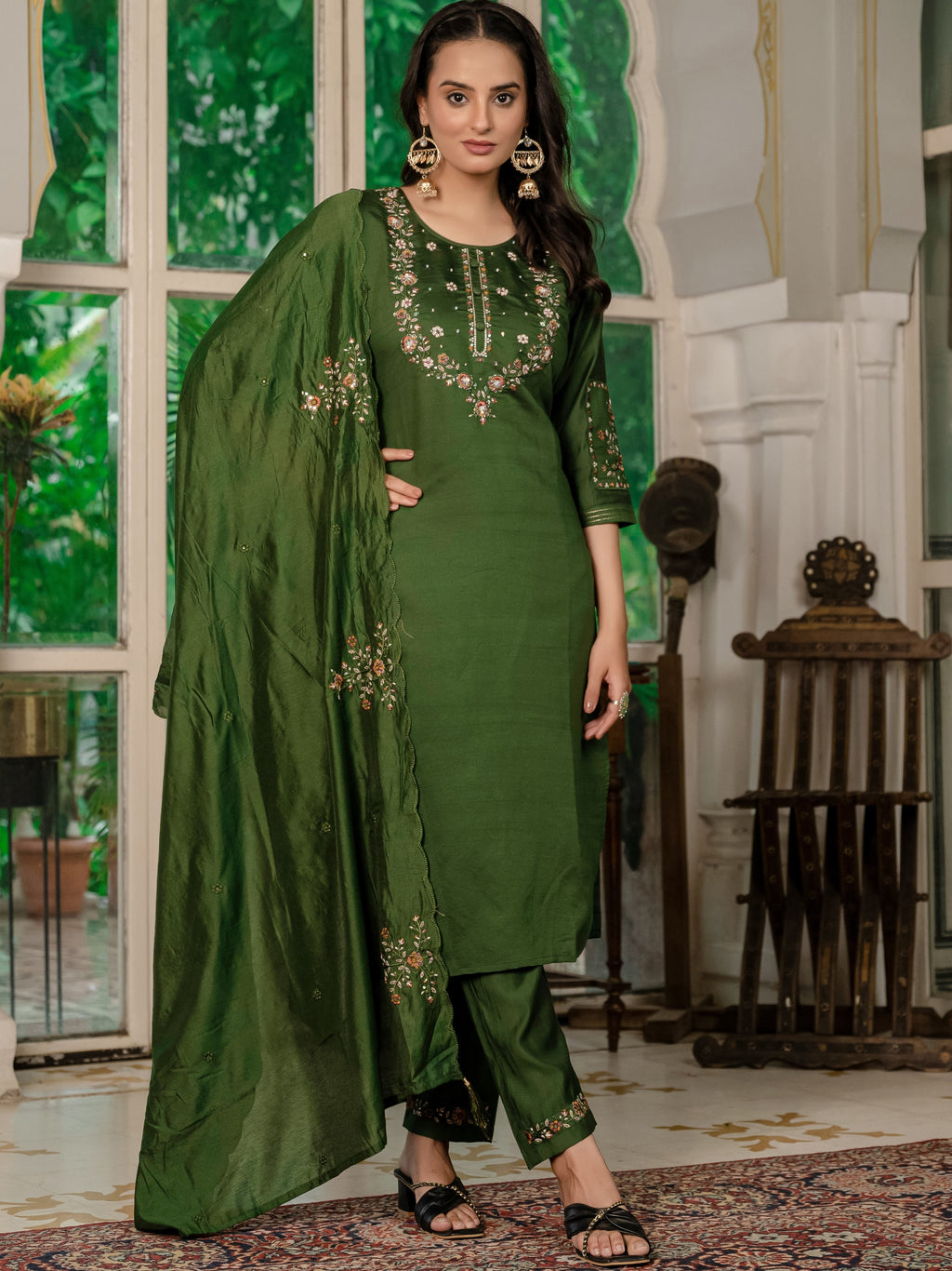 Marina Silk Top Bottom Set  For Women