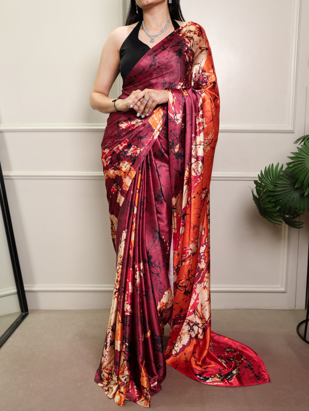 Satin Silk Printed Saree