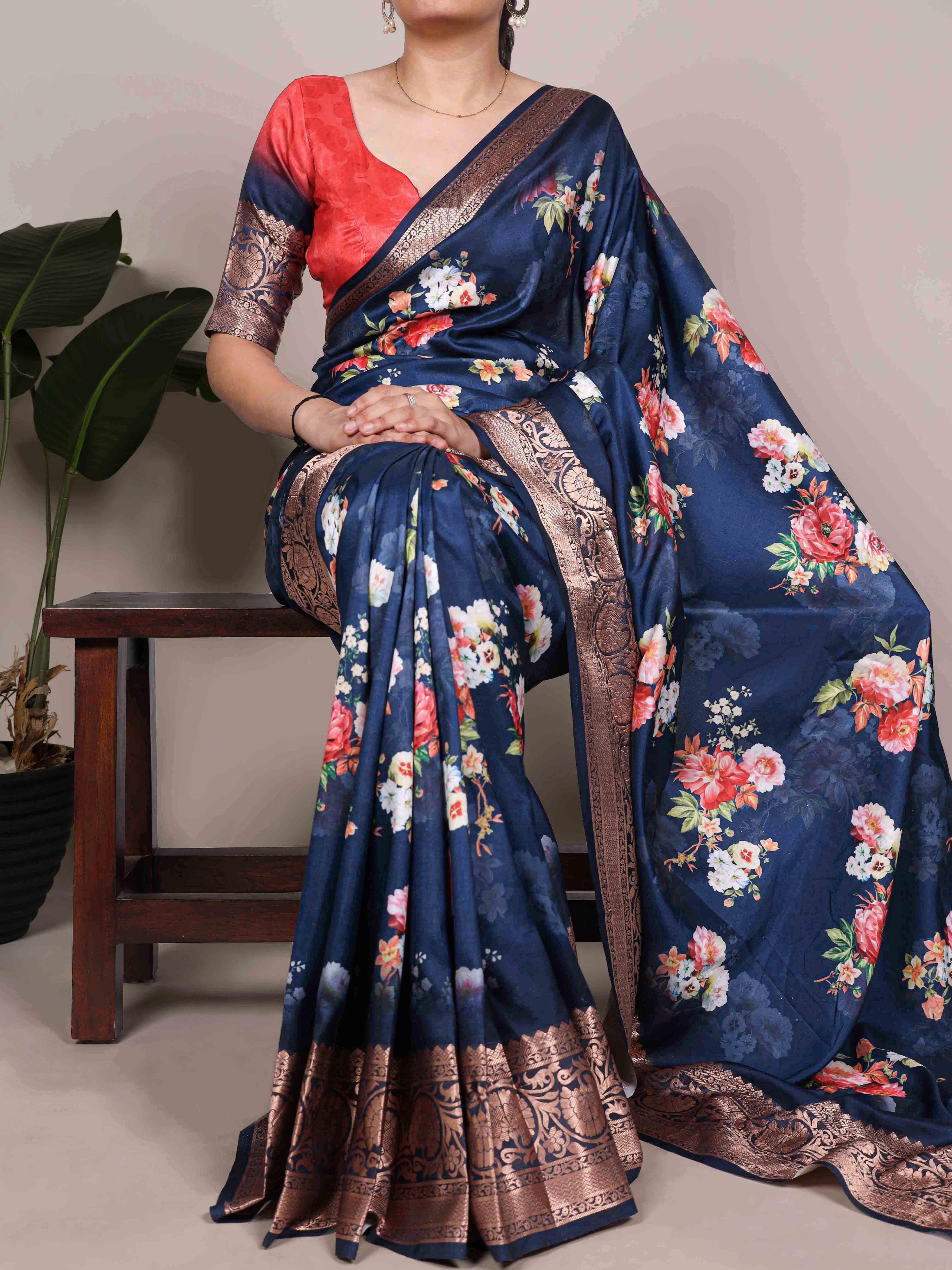 Tussar Silk Printed Saree